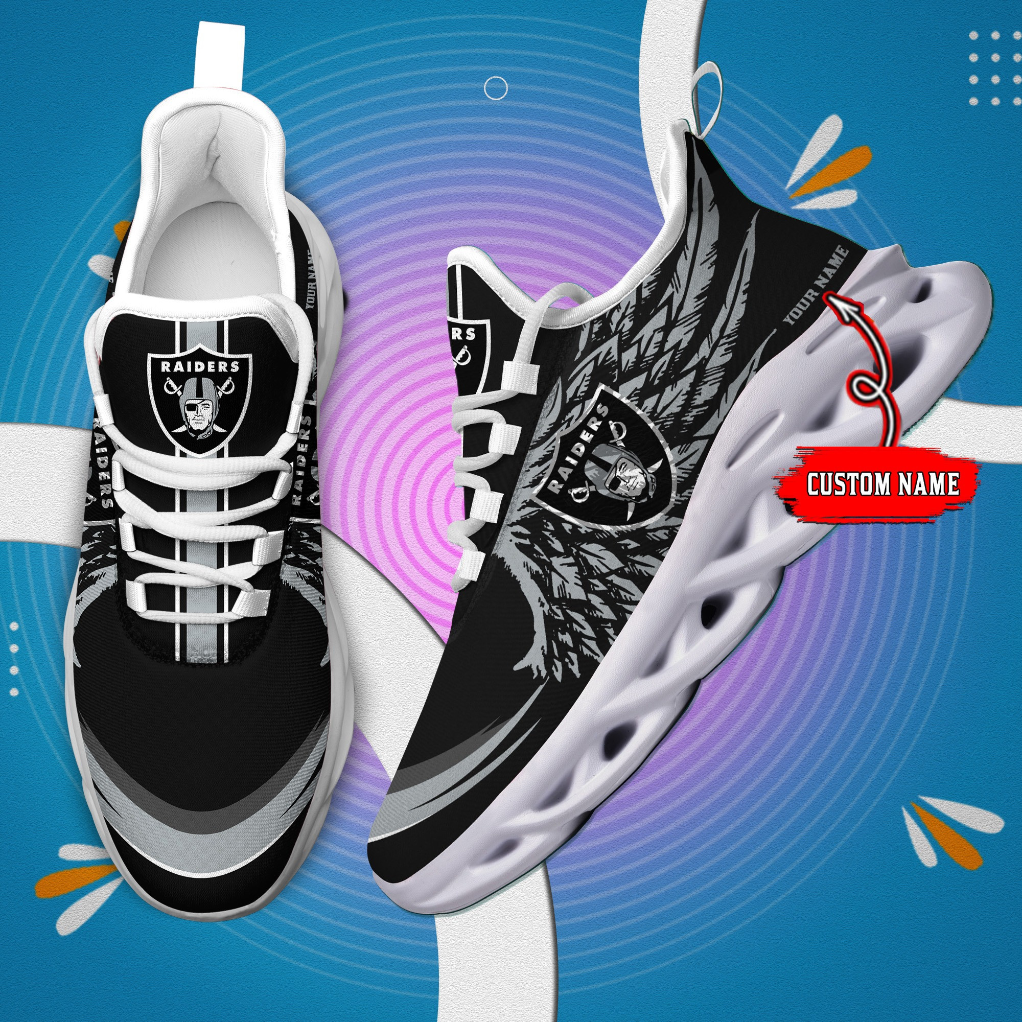 Las Vegas Raiders NFL Max Soul Shoes Sneakers For Men And Women Calebmatthewhans