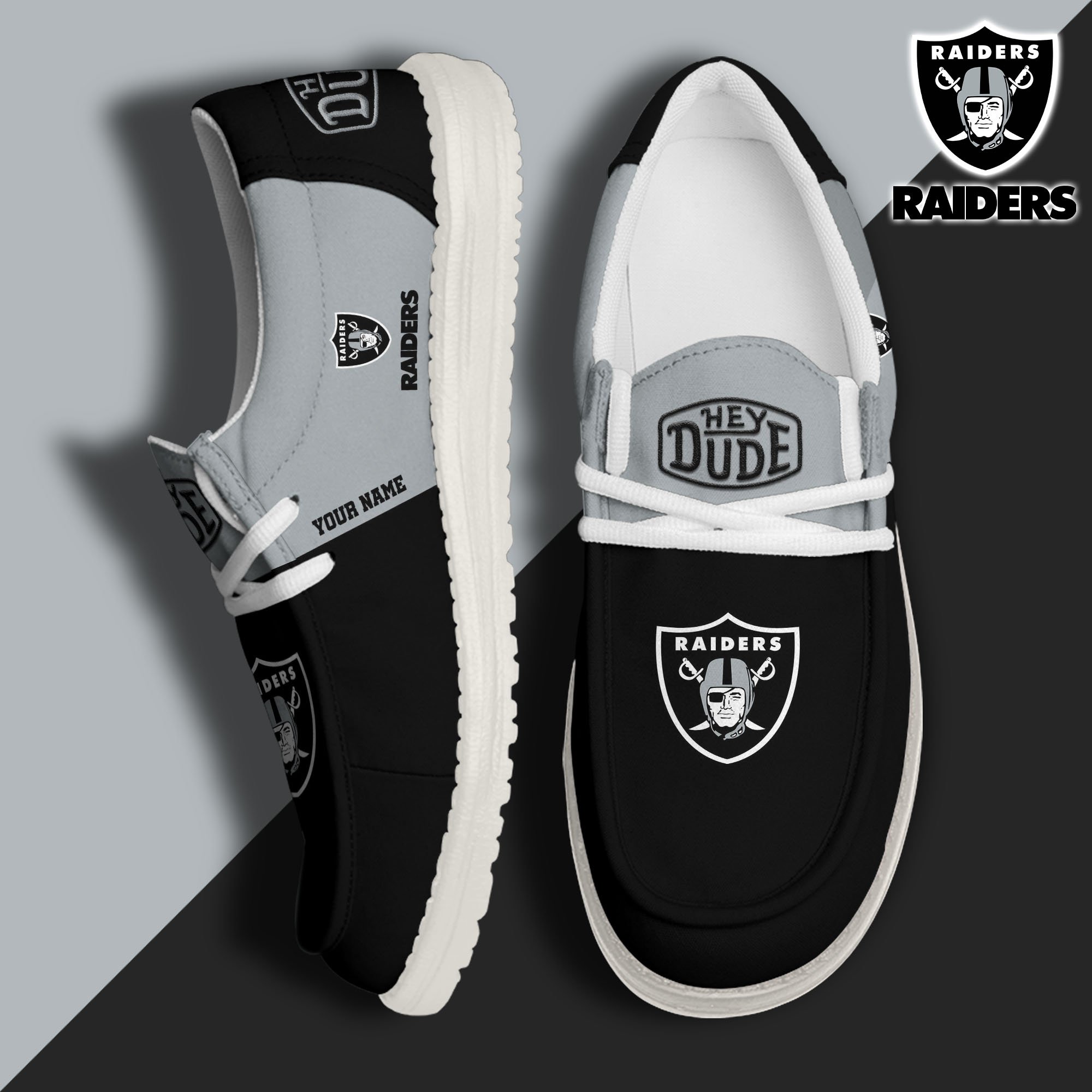 Las Vegas Raiders Personalized Hey Dude Shoes For Men And Women Calebmatthewhans