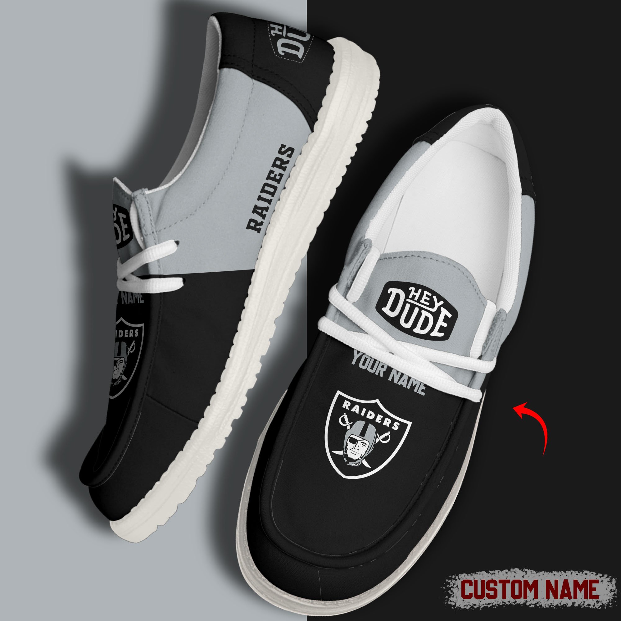 Las Vegas Raiders Personalized Hey Dude Shoes For Men And Women Calebmatthewhans