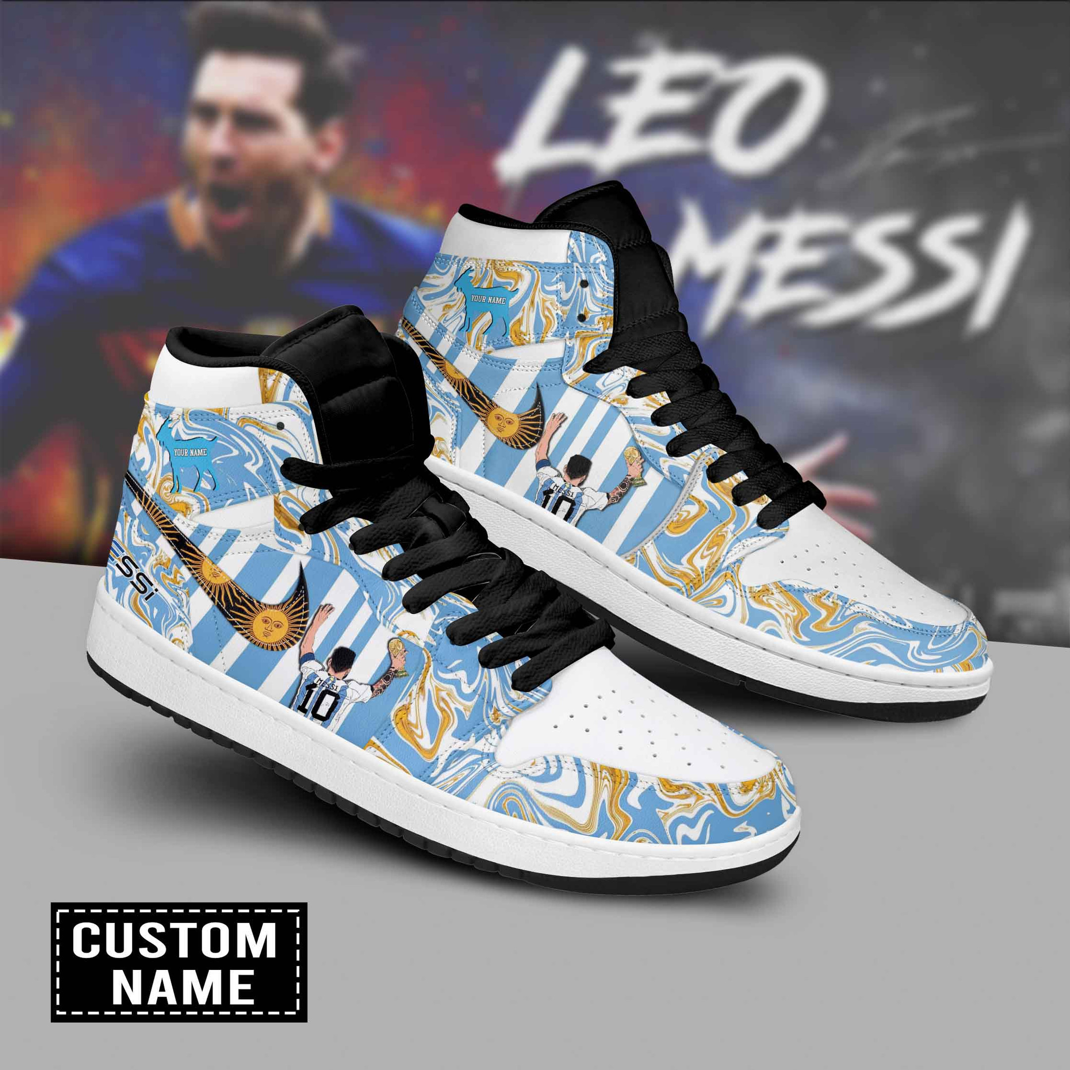 Lionel Messi AJ1 High Sneakers Shoes For Men And Women Calebmatthewhans