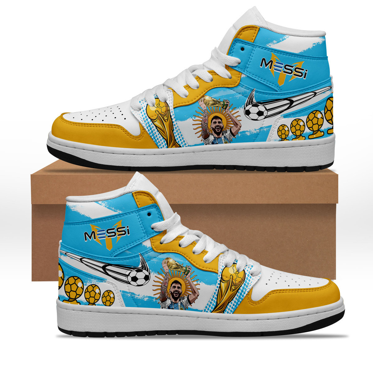 Lionel Messi AJ1 High Sneakers Shoes For Men And Women Calebmatthewhans
