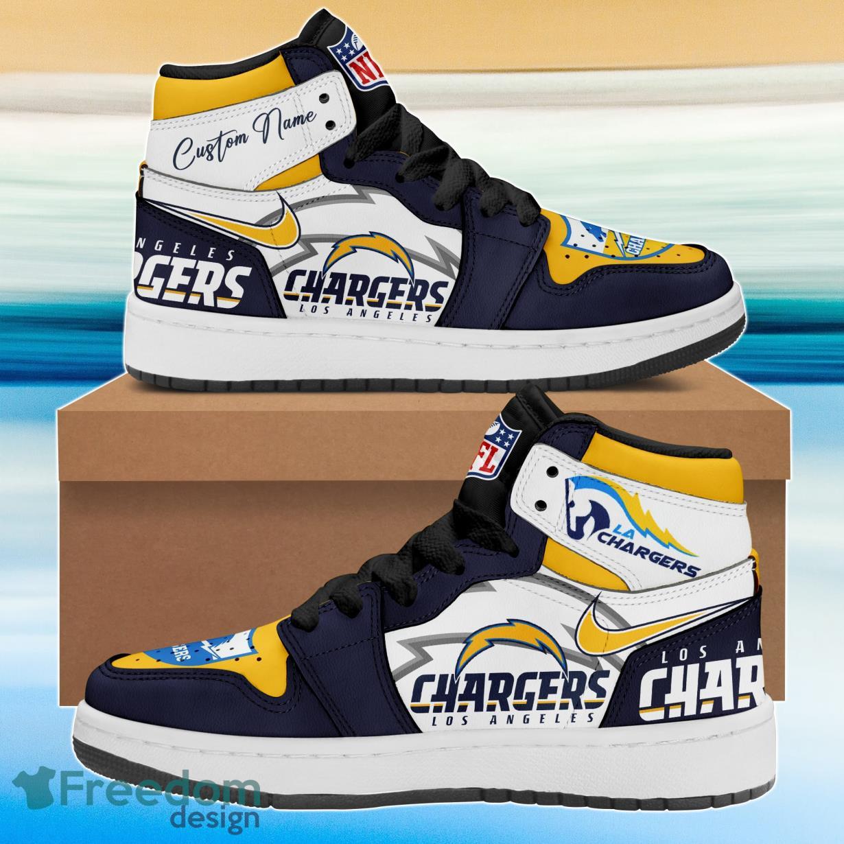Los Angeles Chargers AJ1 High Sneakers Shoes For Men And Women Calebmatthewhans