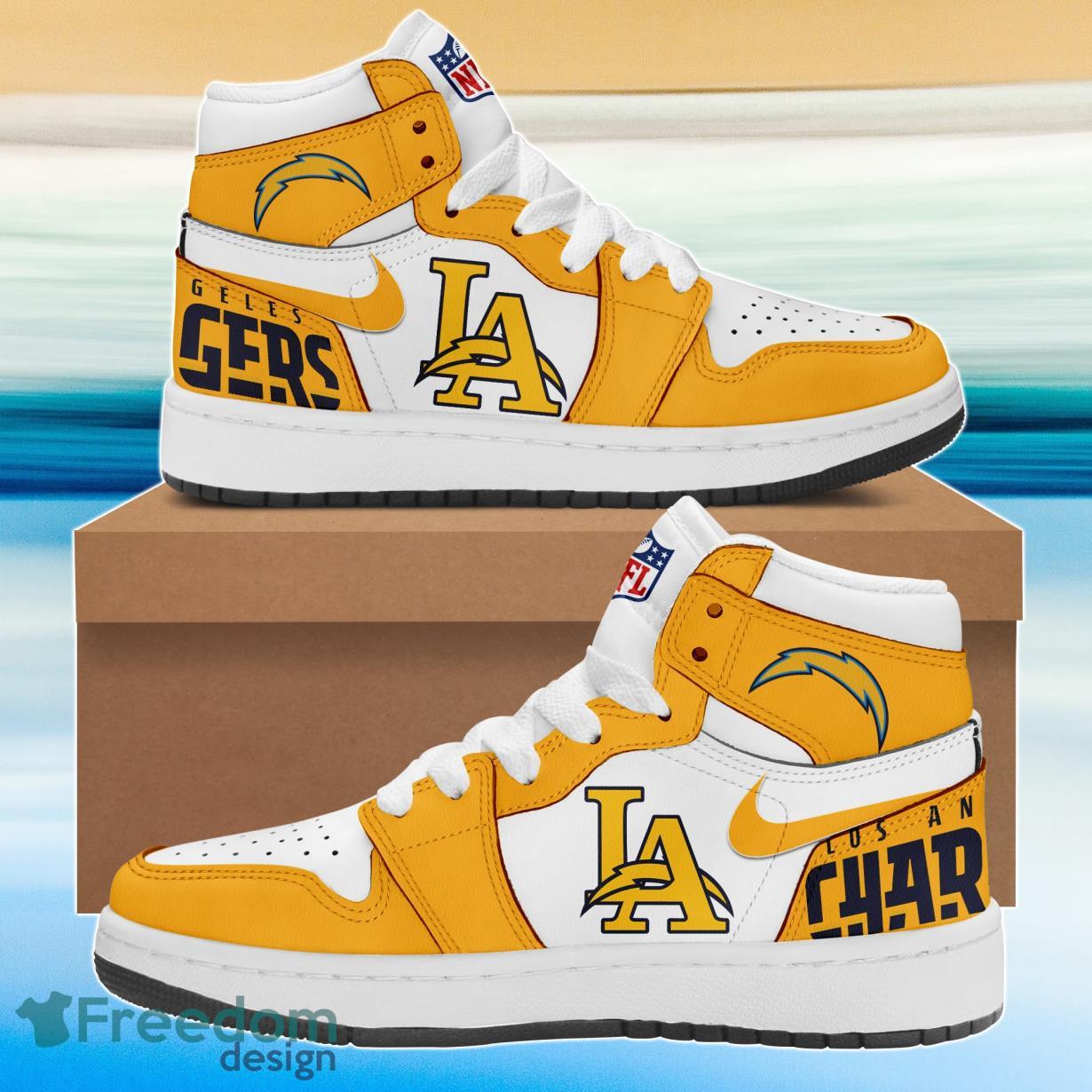 Los Angeles Chargers AJ1 High Sneakers Shoes For Men And Women Calebmatthewhans