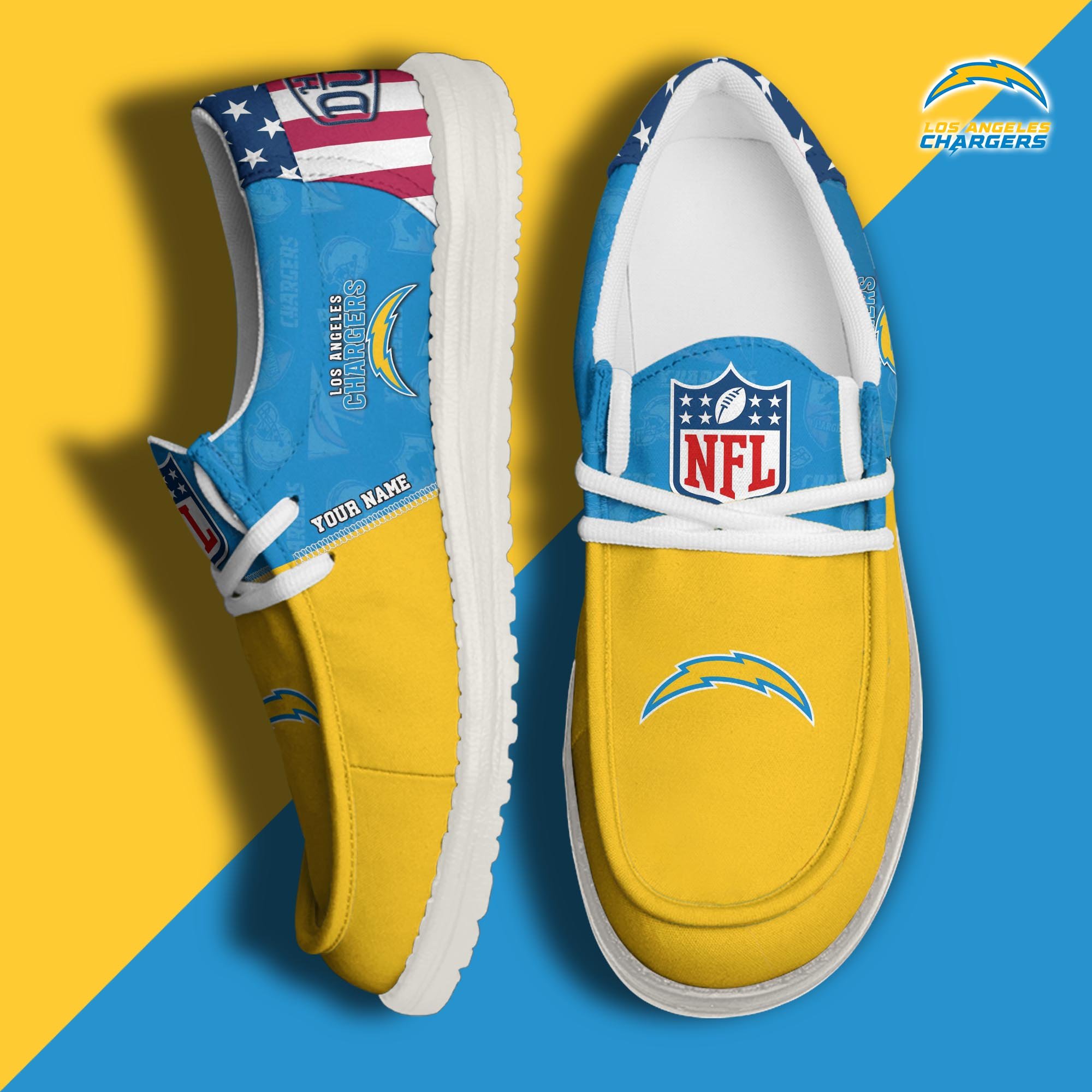 Los Angeles Chargers Personalized Hey Dude Shoes For Men And Women Calebmatthewhans