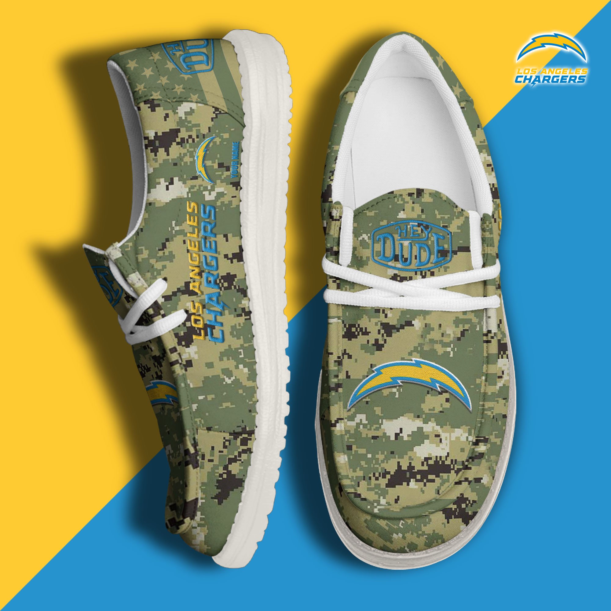 Los Angeles Chargers Personalized Hey Dude Shoes For Men And Women Calebmatthewhans