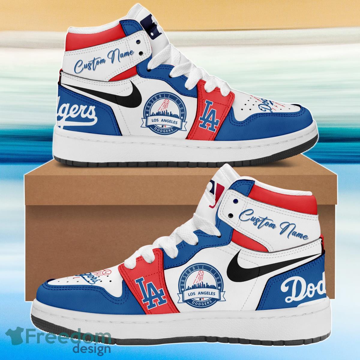 Los Angeles Dodgers AJ1 High Sneakers Shoes For Men And Women Calebmatthewhans