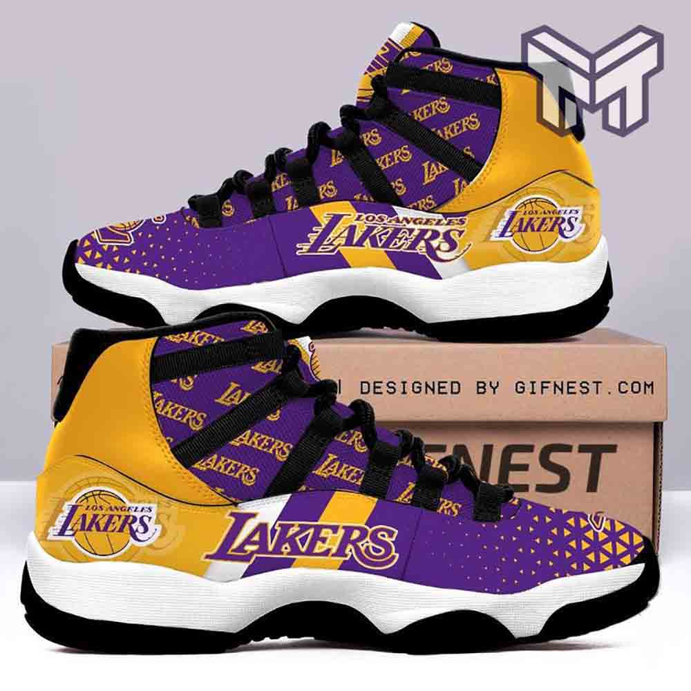 Los Angeles Lakers AJ11 Sneakers Shoes For Men And Women Calebmatthewhans