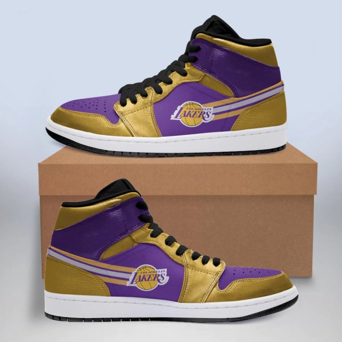 Los Angeles Lakers NBA AJ1 High Sneakers Shoes For Men And Women Calebmatthewhans