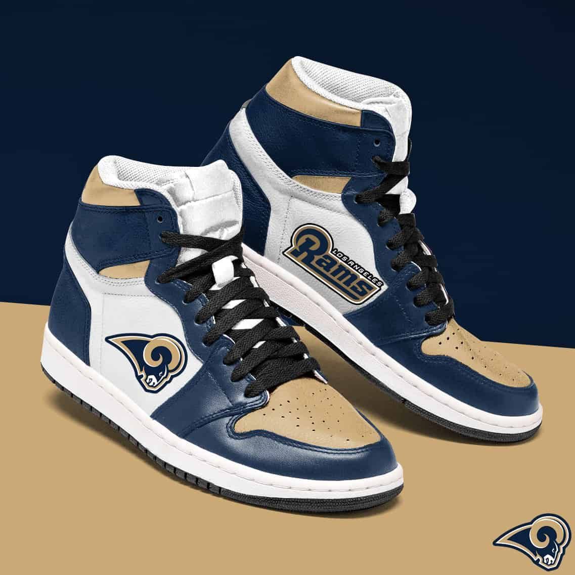 Los Angeles Rams NFL AJ1 High Sneakers Shoes For Men And Women Calebmatthewhans