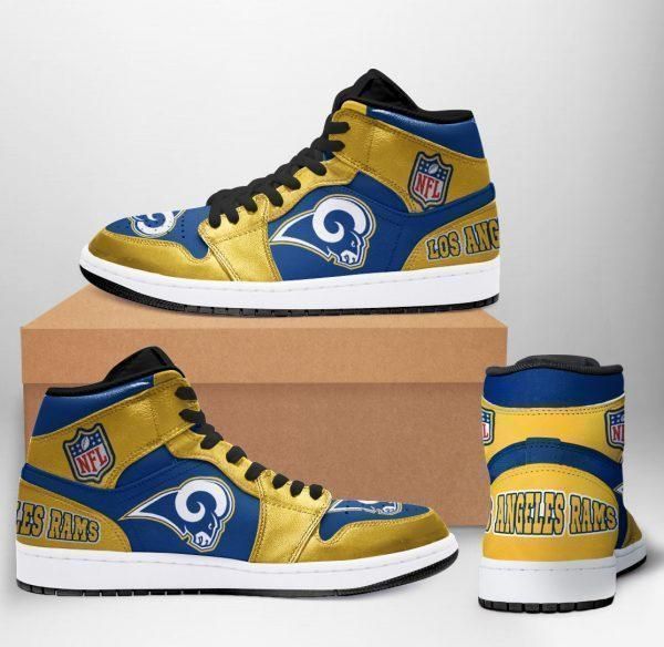 Los Angeles Rams NFL AJ1 High Sneakers Shoes For Men And Women Calebmatthewhans
