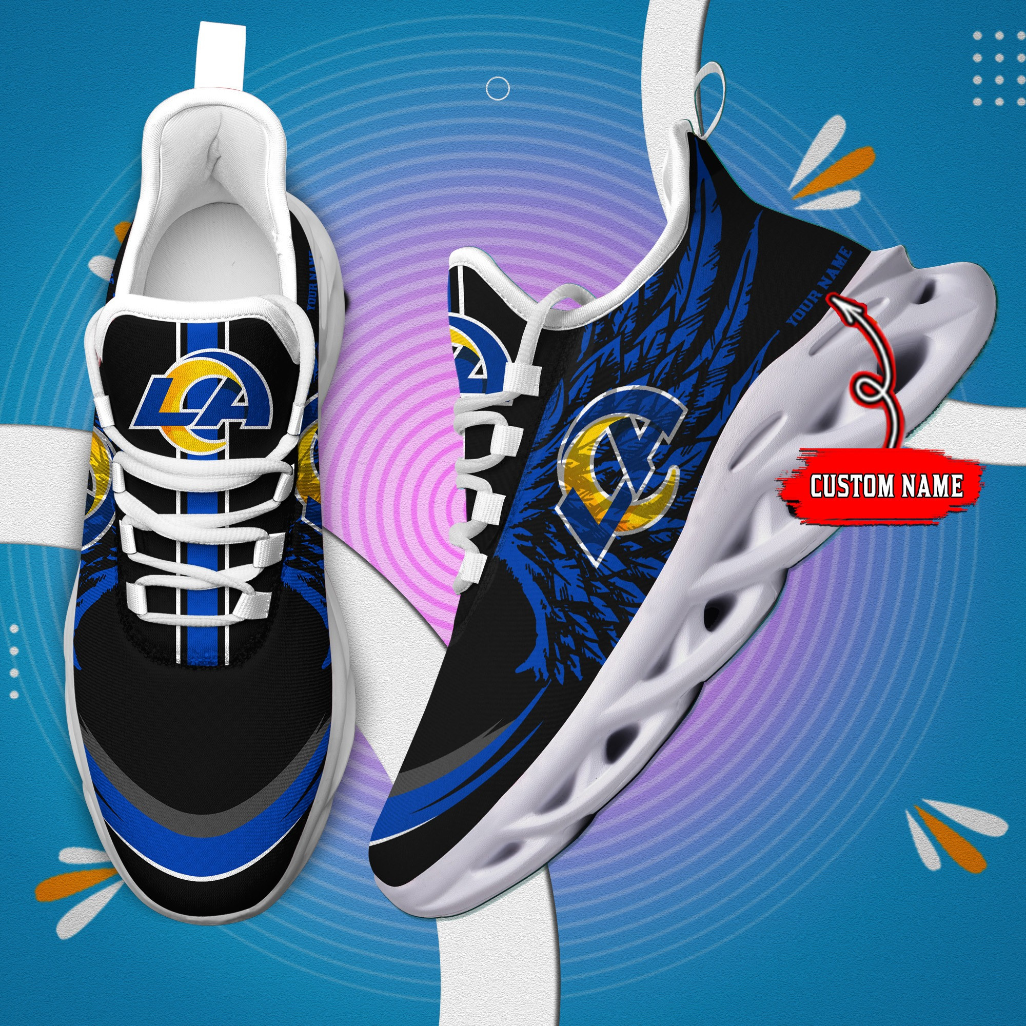 Los Angeles Rams NFL Max Soul Shoes Sneakers For Men And Women Calebmatthewhans