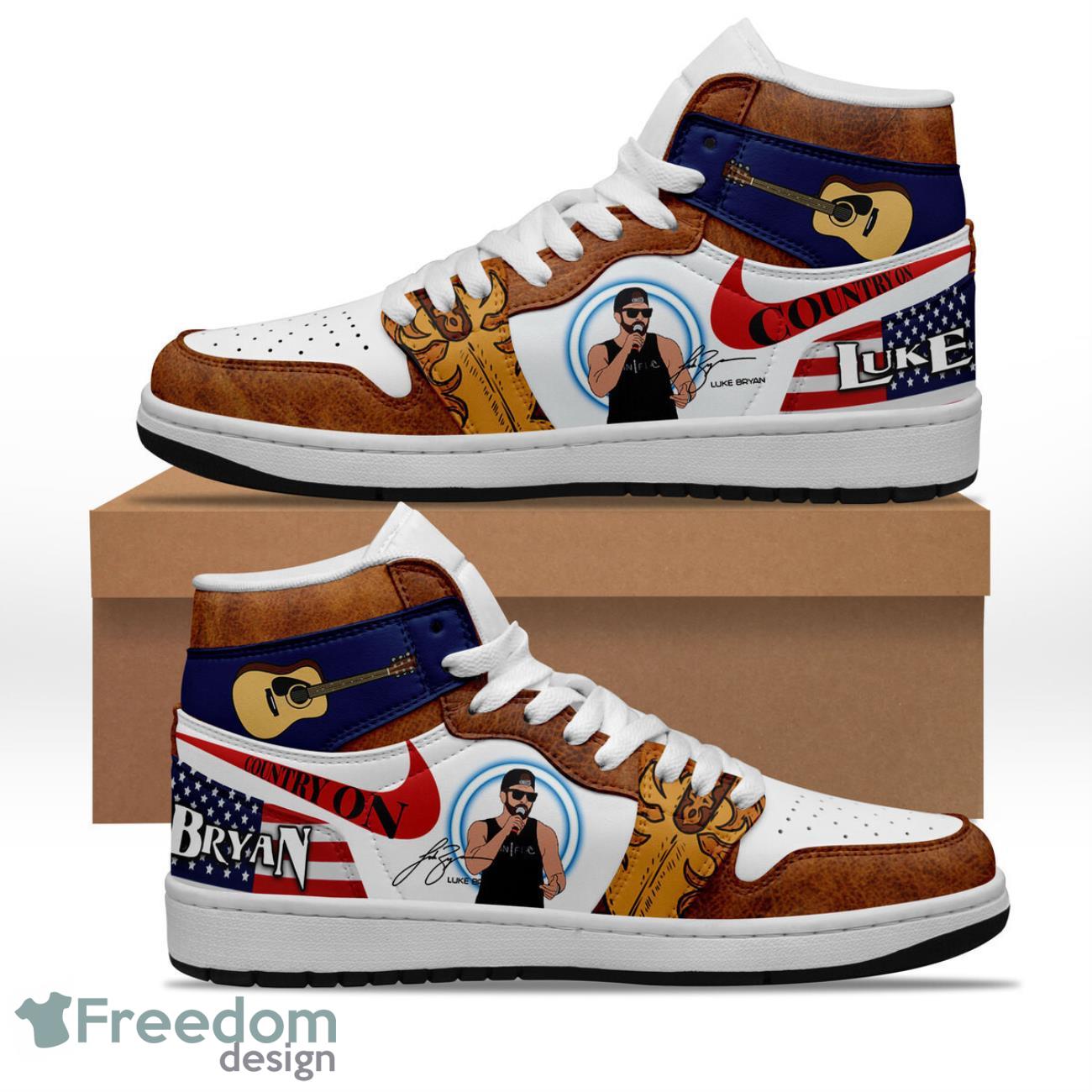 Luke Bryan AJ1 High Sneakers Shoes For Men And Women Calebmatthewhans