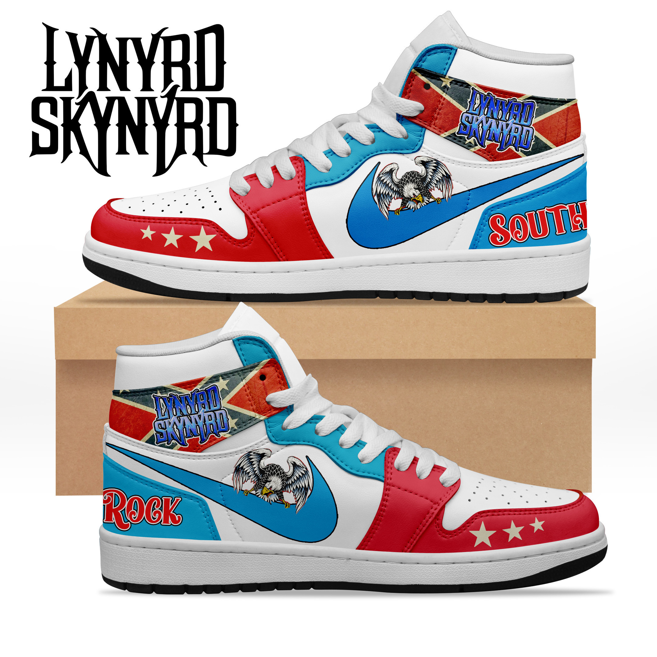 Lynyrd Skynyrd AJ1 High Sneakers Shoes For Men And Women Calebmatthewhans