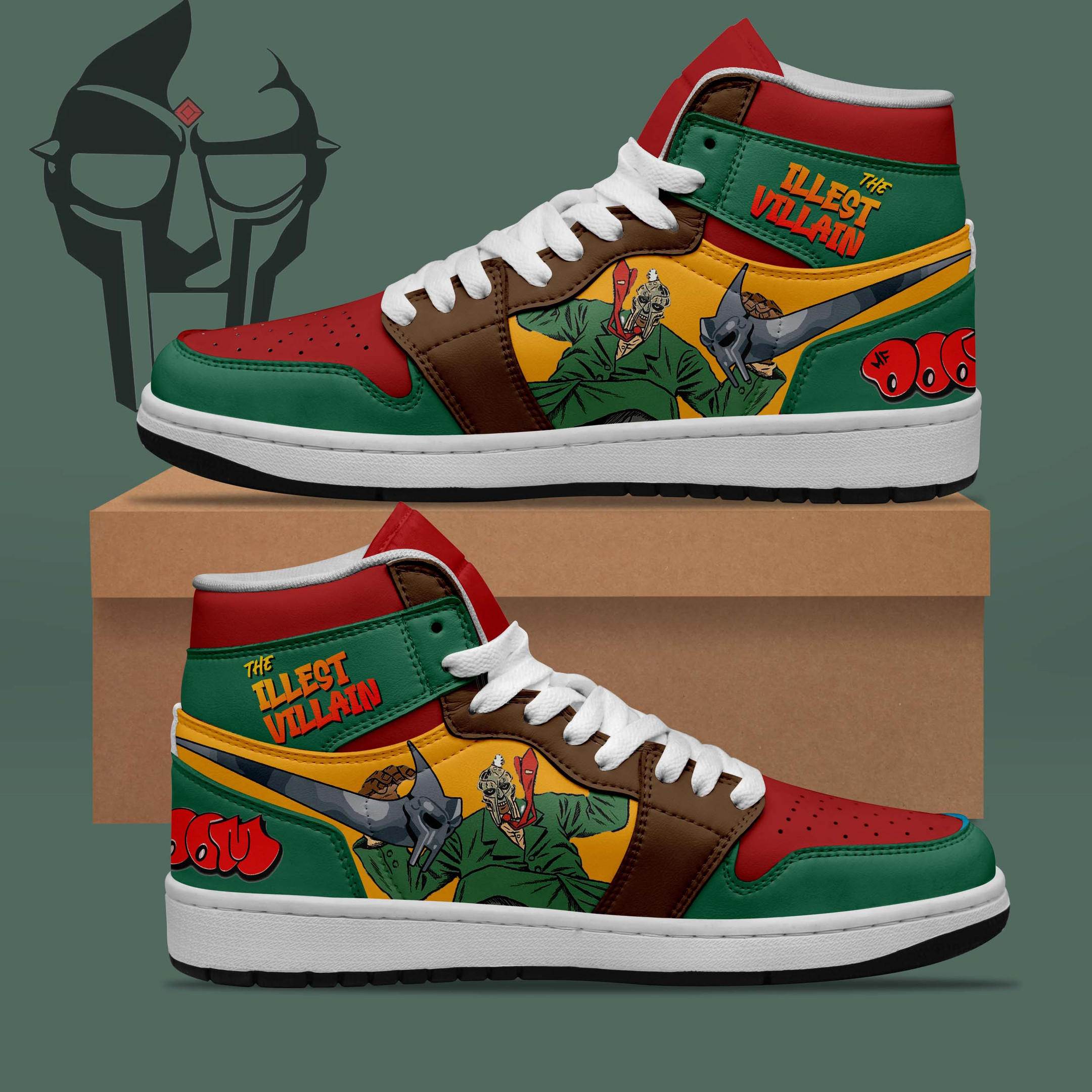 MF Doom AJ1 High Sneakers Shoes For Men And Women Calebmatthewhans