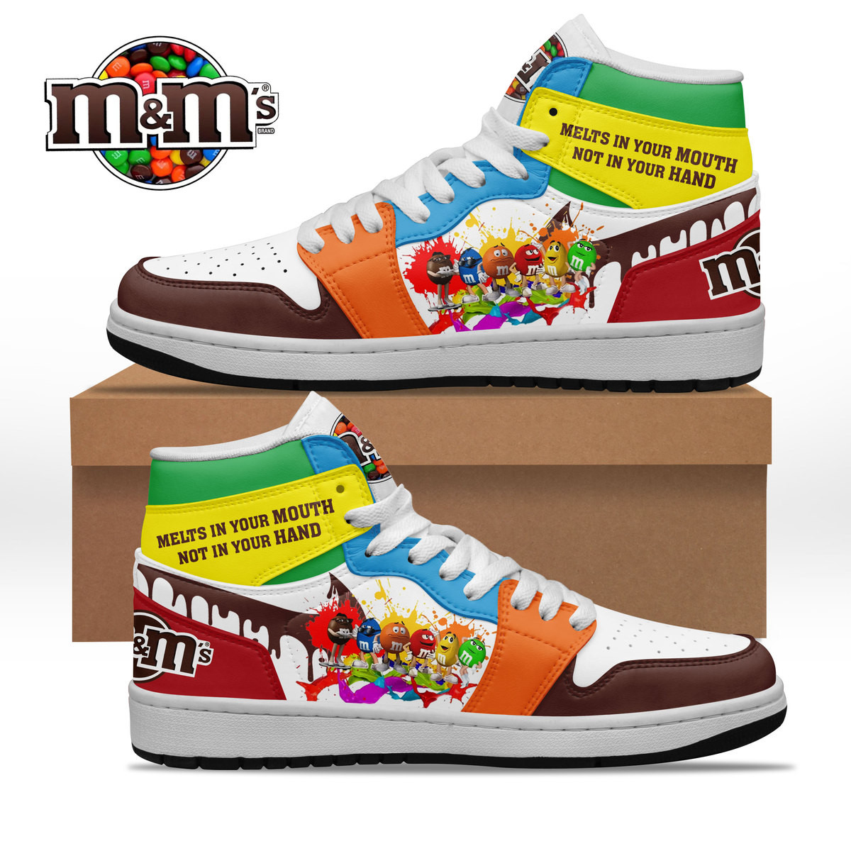 M&M’s AJ1 High Sneakers Shoes For Men And Women Calebmatthewhans