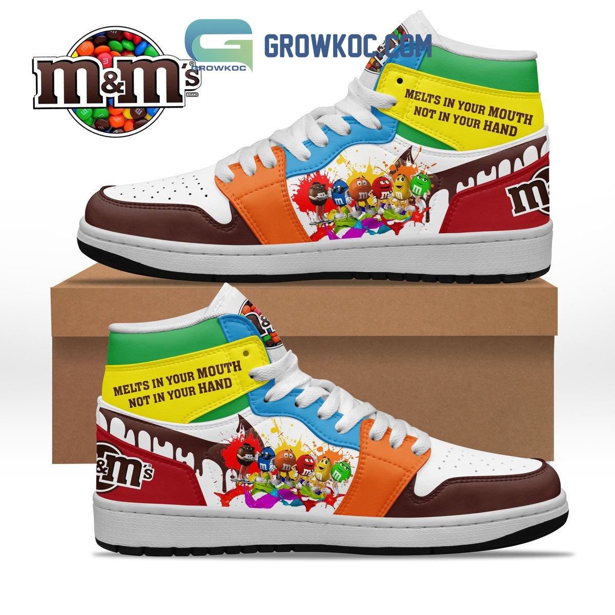 M&M’s Melts In Your Mouth AJ1 High Sneakers Shoes For Men And Women Calebmatthewhans