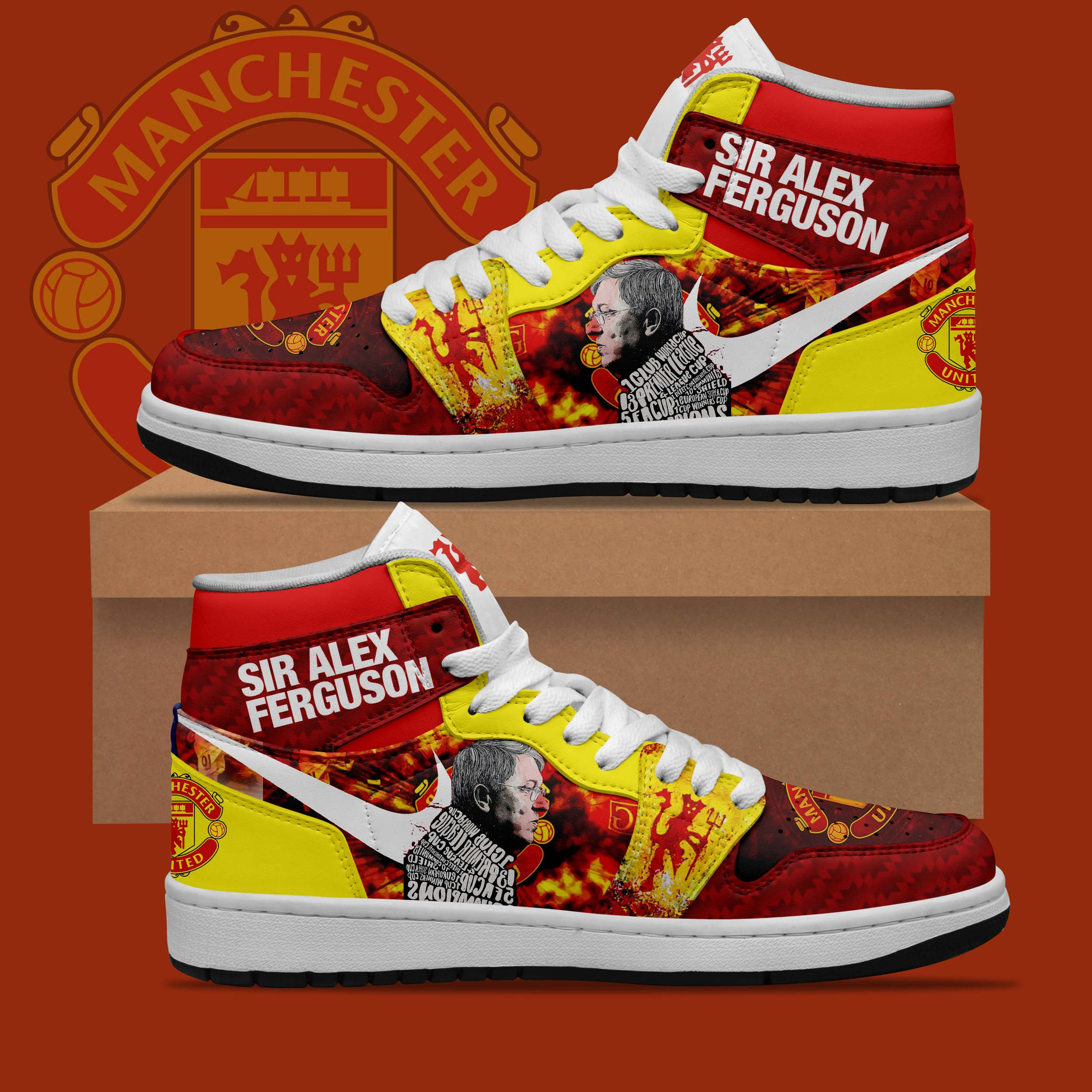 Manchester United AJ1 High Sneakers Shoes For Men And Women Calebmatthewhans