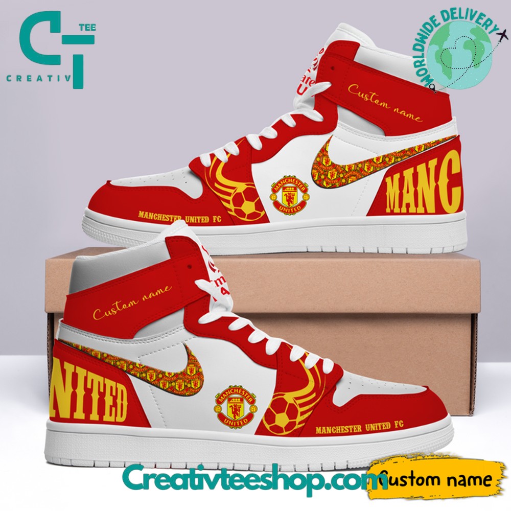 Manchester United AJ1 High Sneakers Shoes For Men And Women Calebmatthewhans