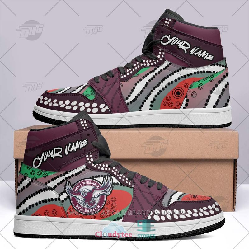 Manly Warringah Sea Eagles NRL AJ1 High Sneakers Shoes For Men And Women Calebmatthewhans