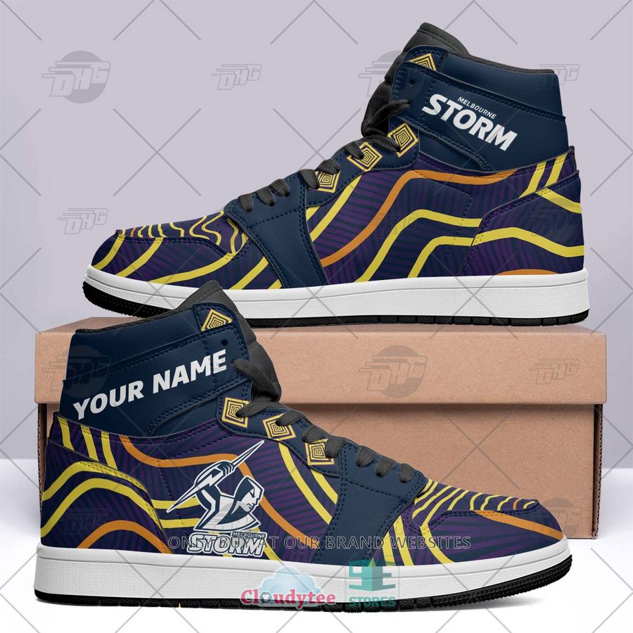 Melbourne Storm NRL AJ1 High Sneakers Shoes For Men And Women Calebmatthewhans