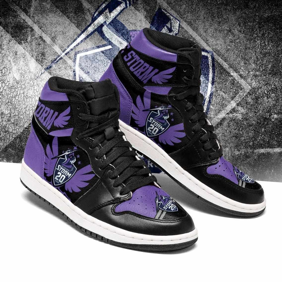 Melbourne Storm NRL AJ1 High Sneakers Shoes For Men And Women Calebmatthewhans