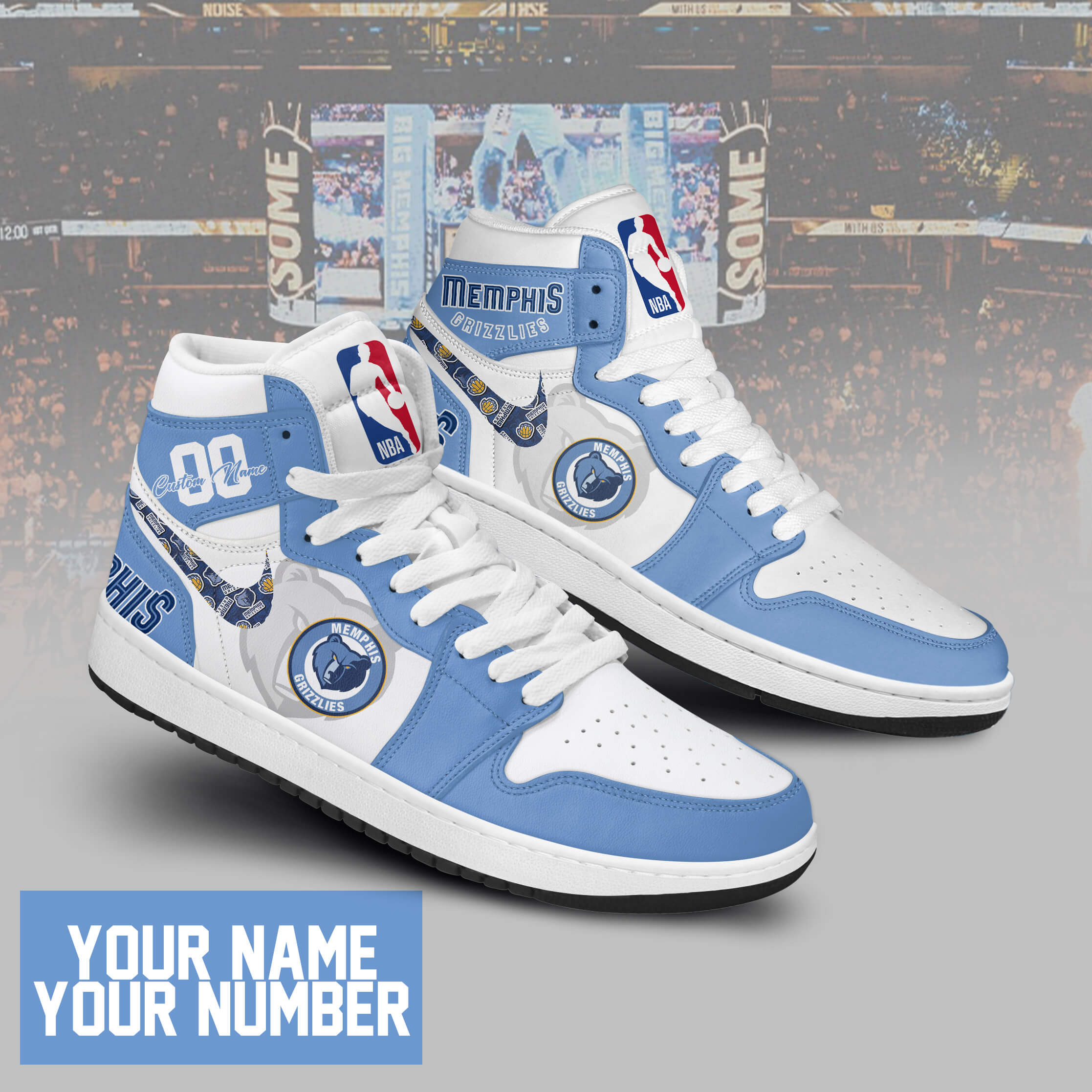 Memphis Grizzlies AJ1 High Sneakers Shoes For Men And Women Calebmatthewhans