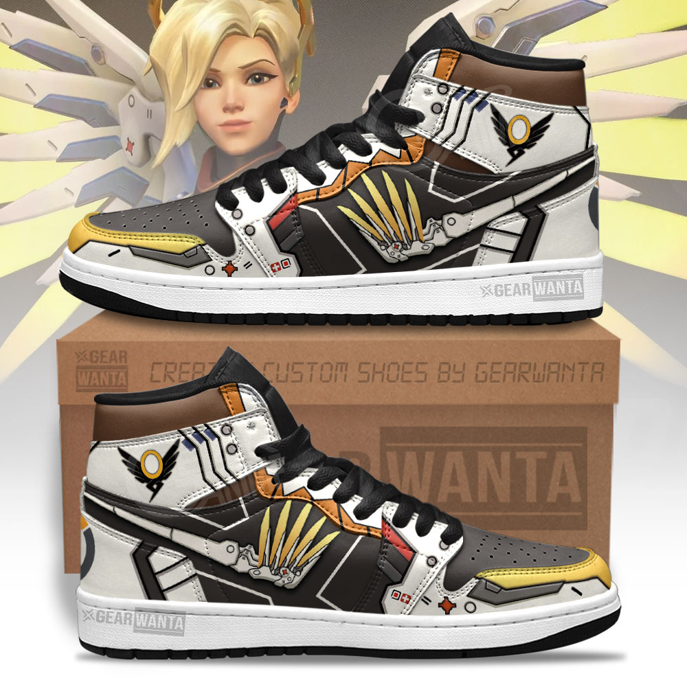 Mercy Overwatch AJ1 High Sneakers Shoes For Men And Women Calebmatthewhans