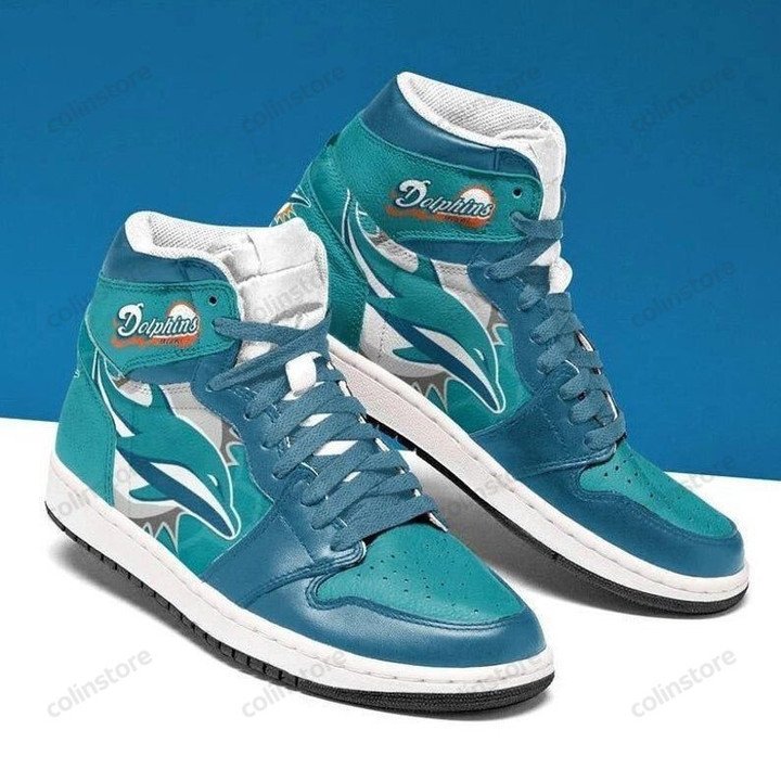 Miami Dolphins NFL AJ1 High Sneakers Shoes For Men And Women Calebmatthewhans
