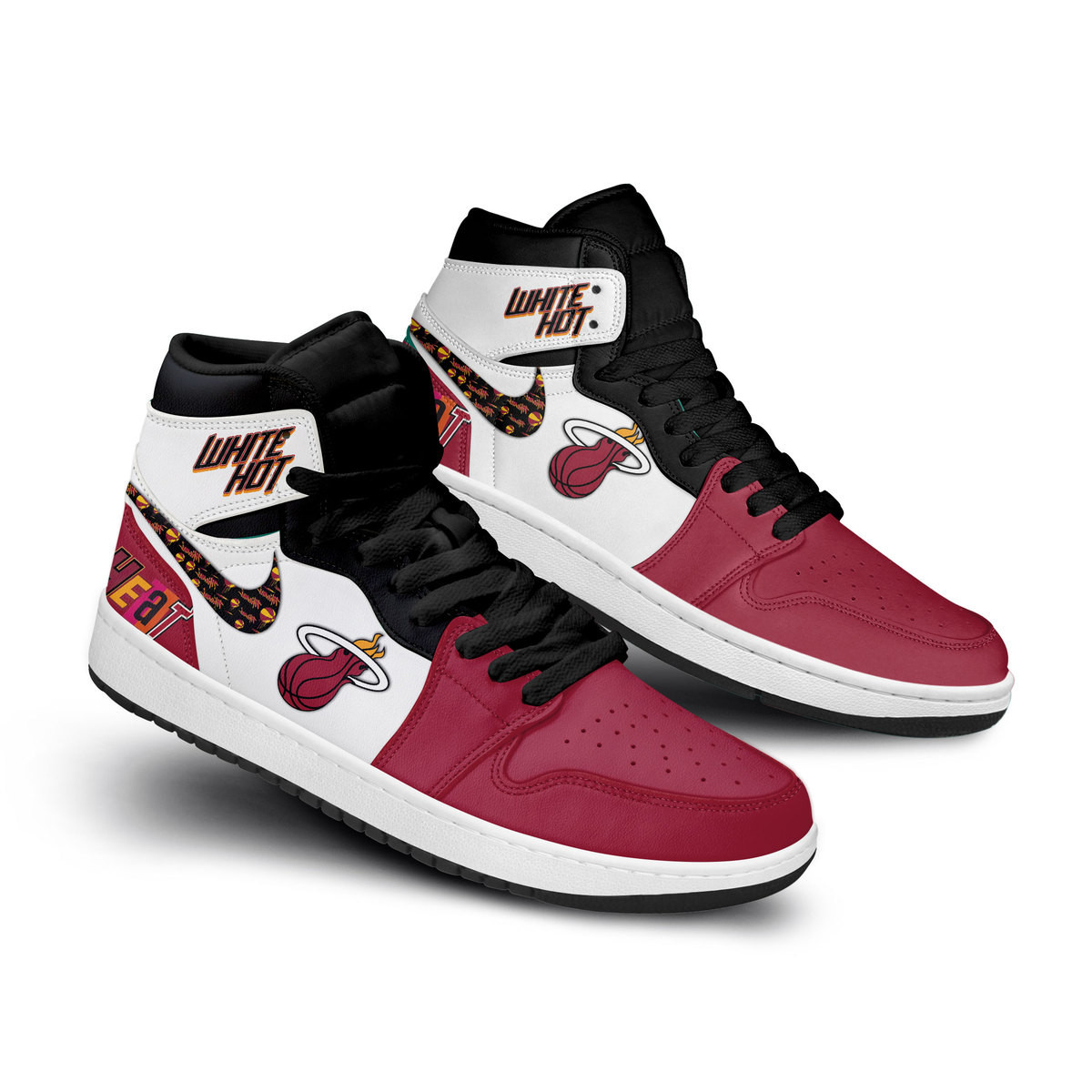 Miami Heat AJ1 High Sneakers Shoes For Men And Women Calebmatthewhans
