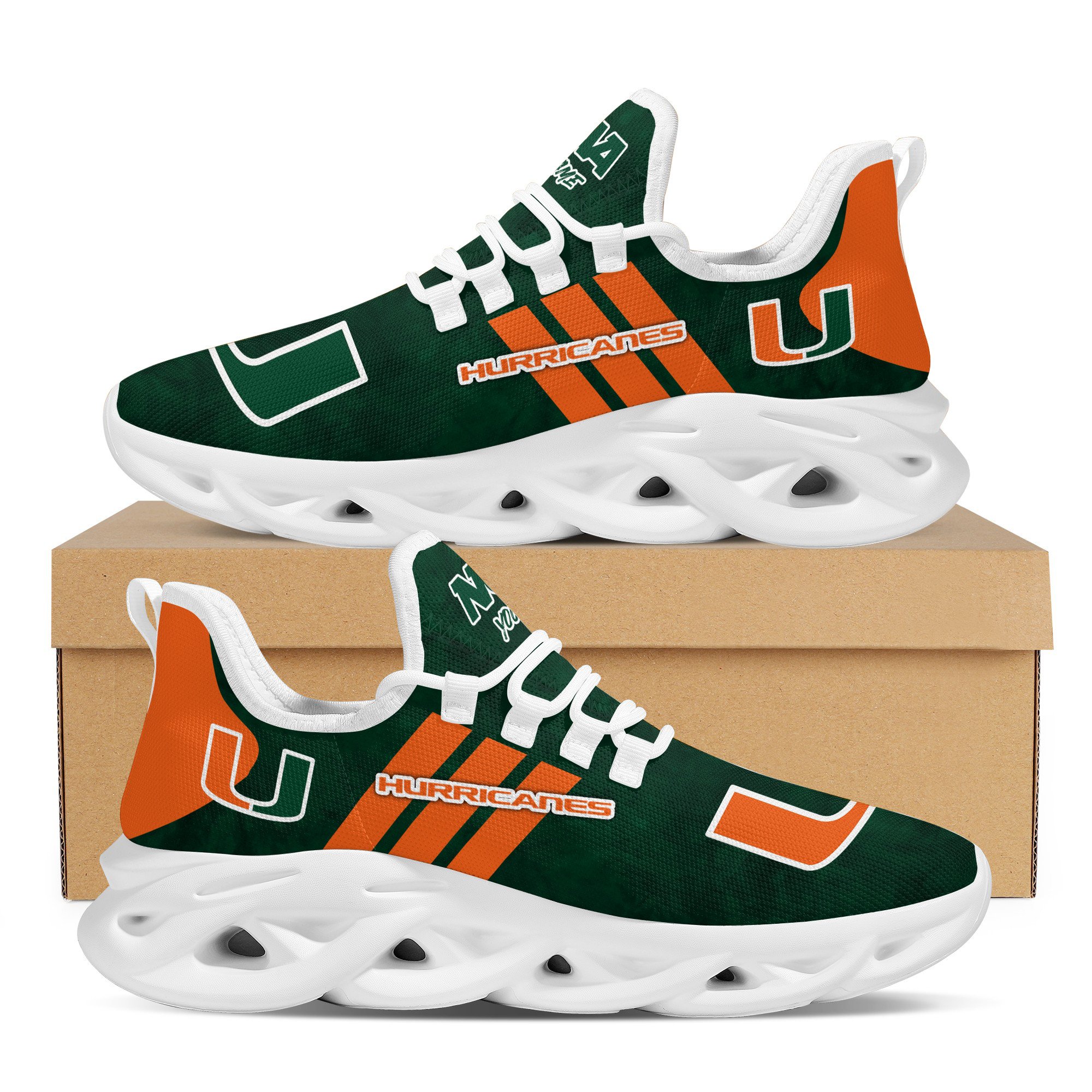 Miami Hurricanes Max Soul Shoes Sneakers For Men And Women Calebmatthewhans
