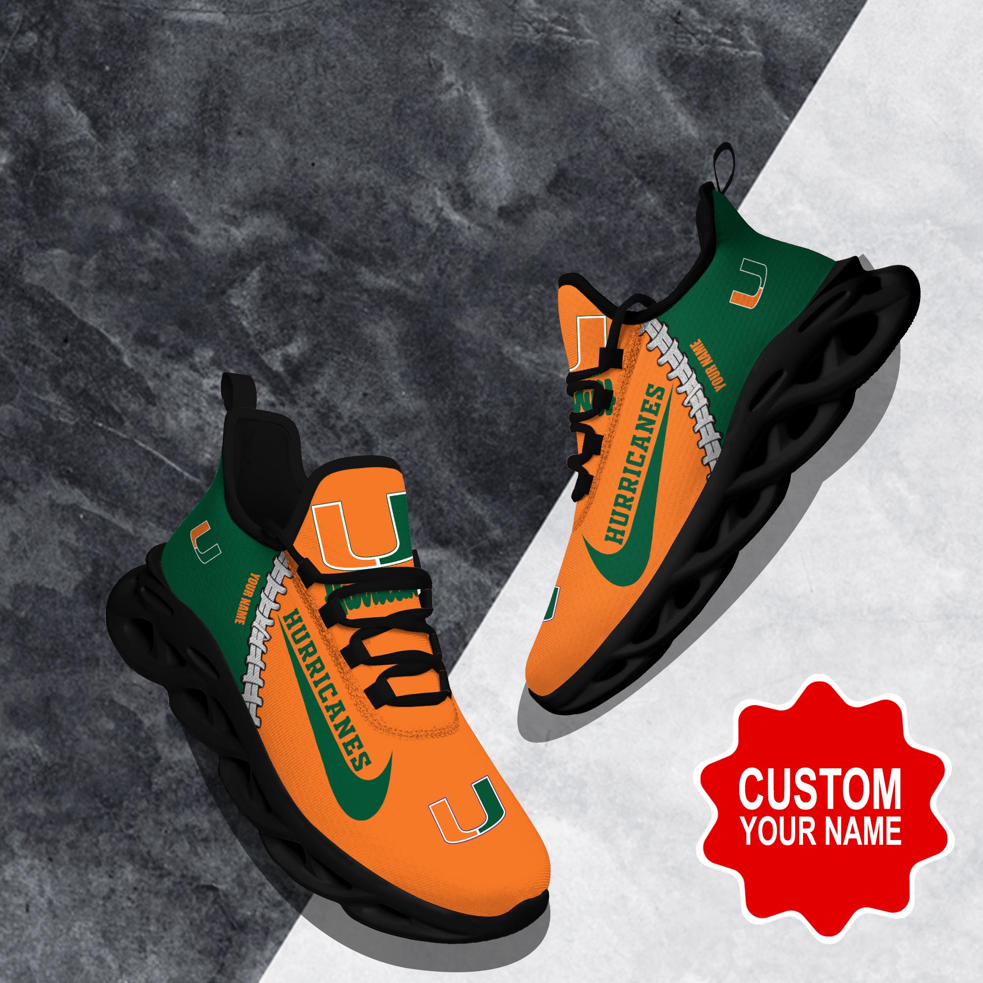Miami Hurricanes Max Soul Shoes Sneakers For Men And Women Calebmatthewhans