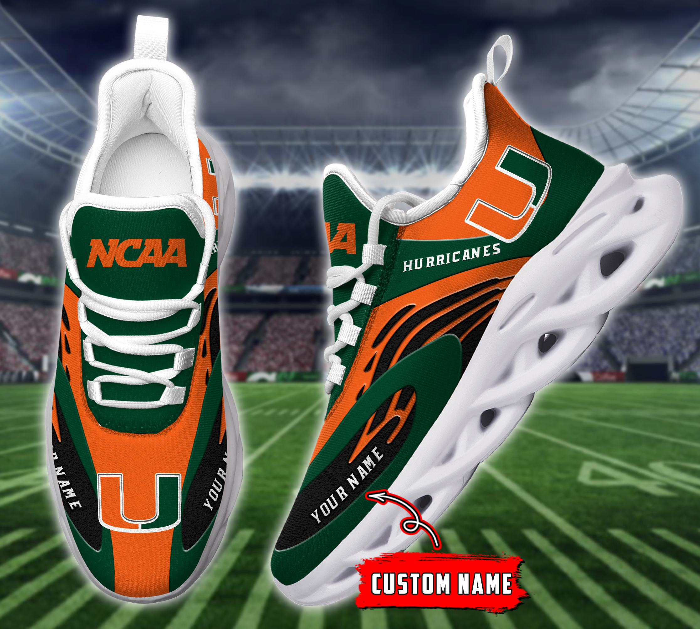 Miami Hurricanes NCAA Max Soul Shoes Sneakers For Men And Women Calebmatthewhans