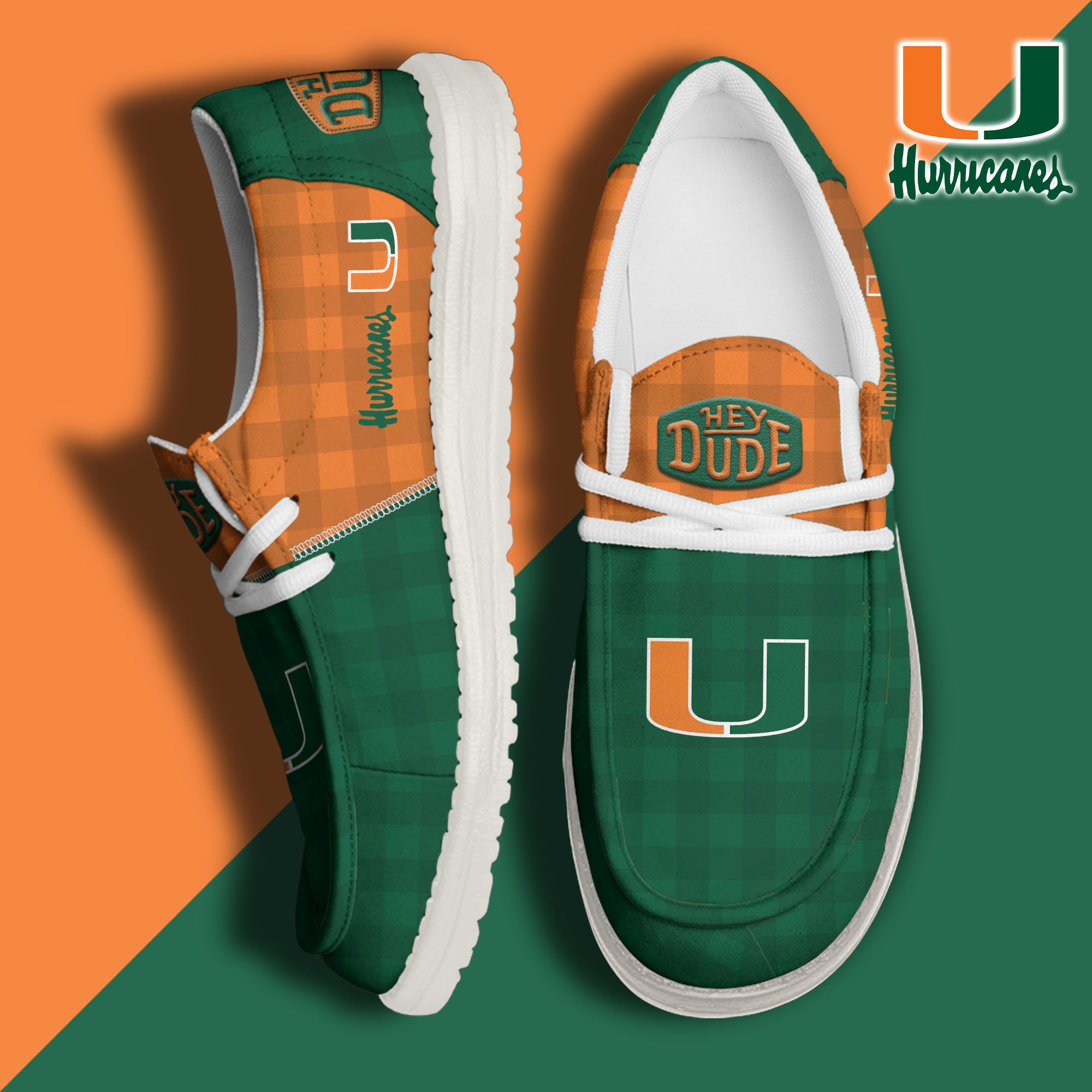 Miami Hurricanes Personalized Hey Dude Shoes For Men And Women Calebmatthewhans