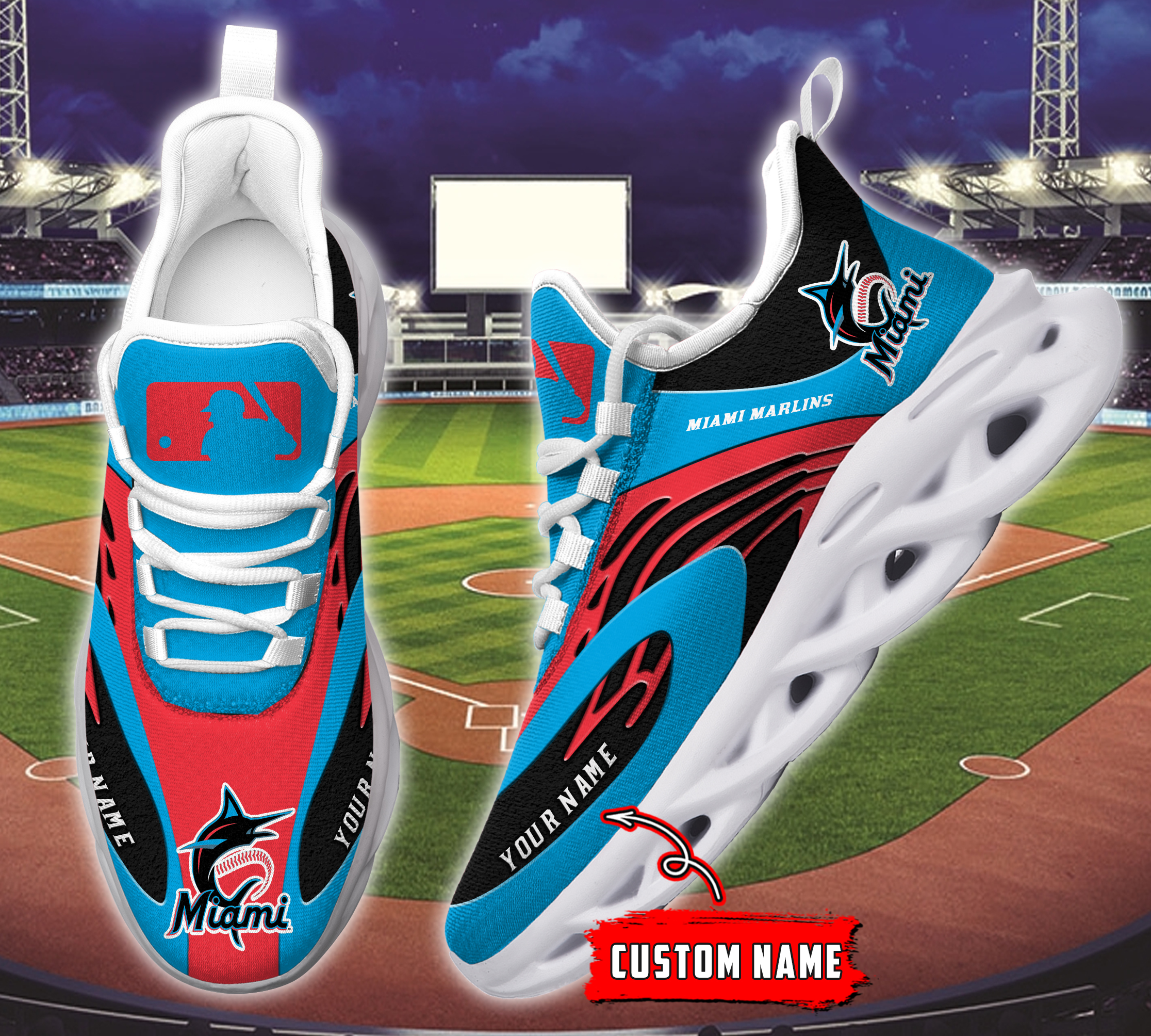 Miami Marlins MLB Max Soul Shoes Sneakers For Men And Women Calebmatthewhans