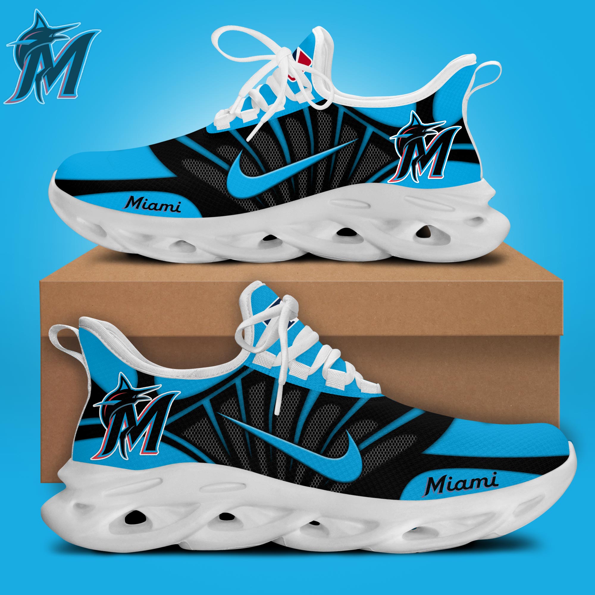 Miami Marlins Max Soul Shoes Sneakers For Men And Women Calebmatthewhans