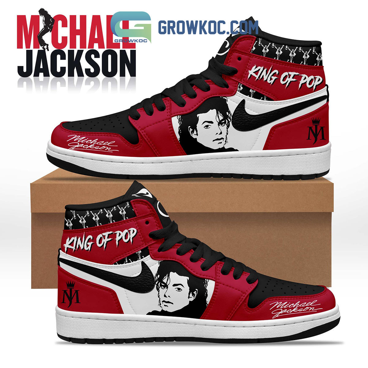 Michael Jackson AJ1 High Sneakers Shoes For Men And Women Calebmatthewhans