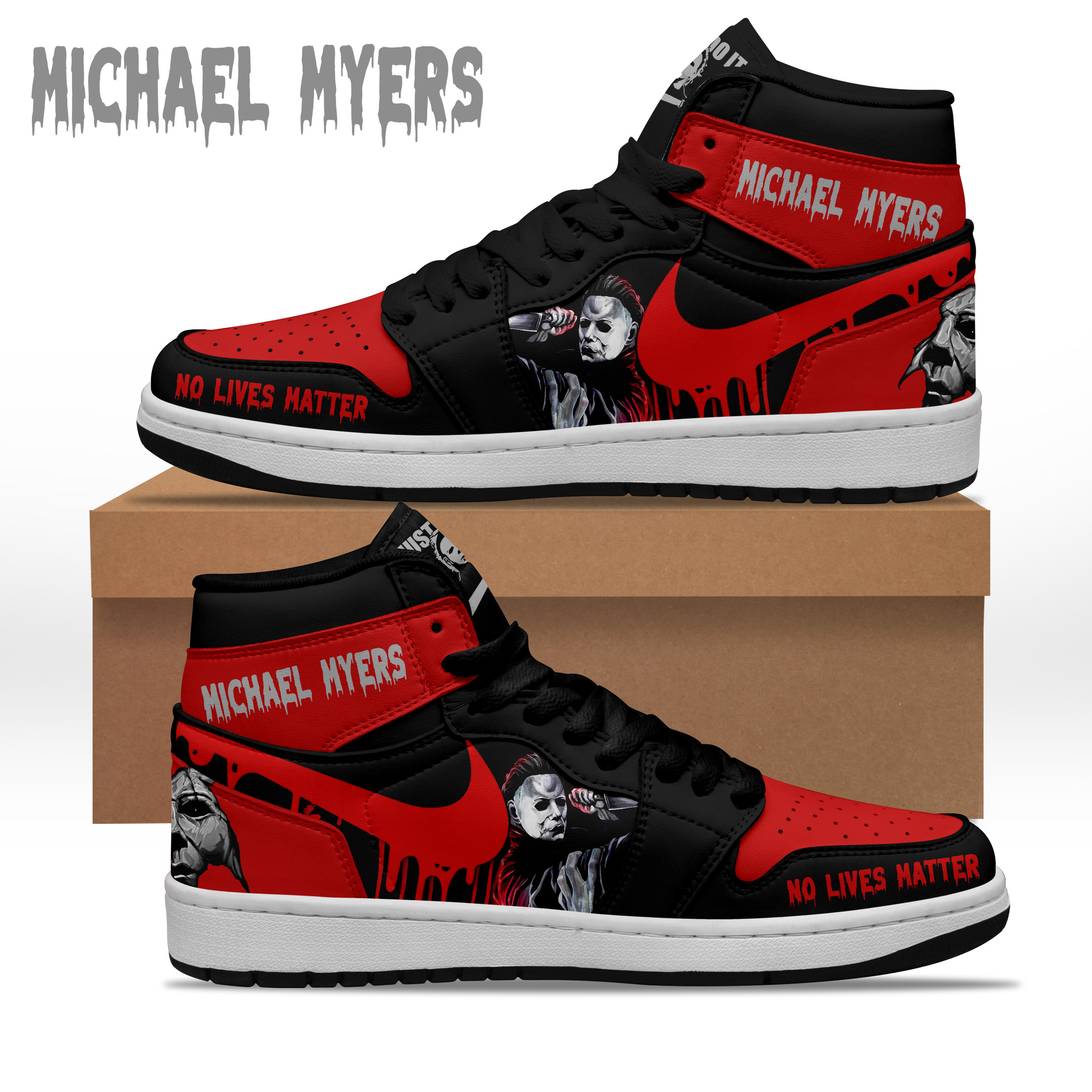 Michael Myers AJ1 High Sneakers Shoes For Men And Women Calebmatthewhans