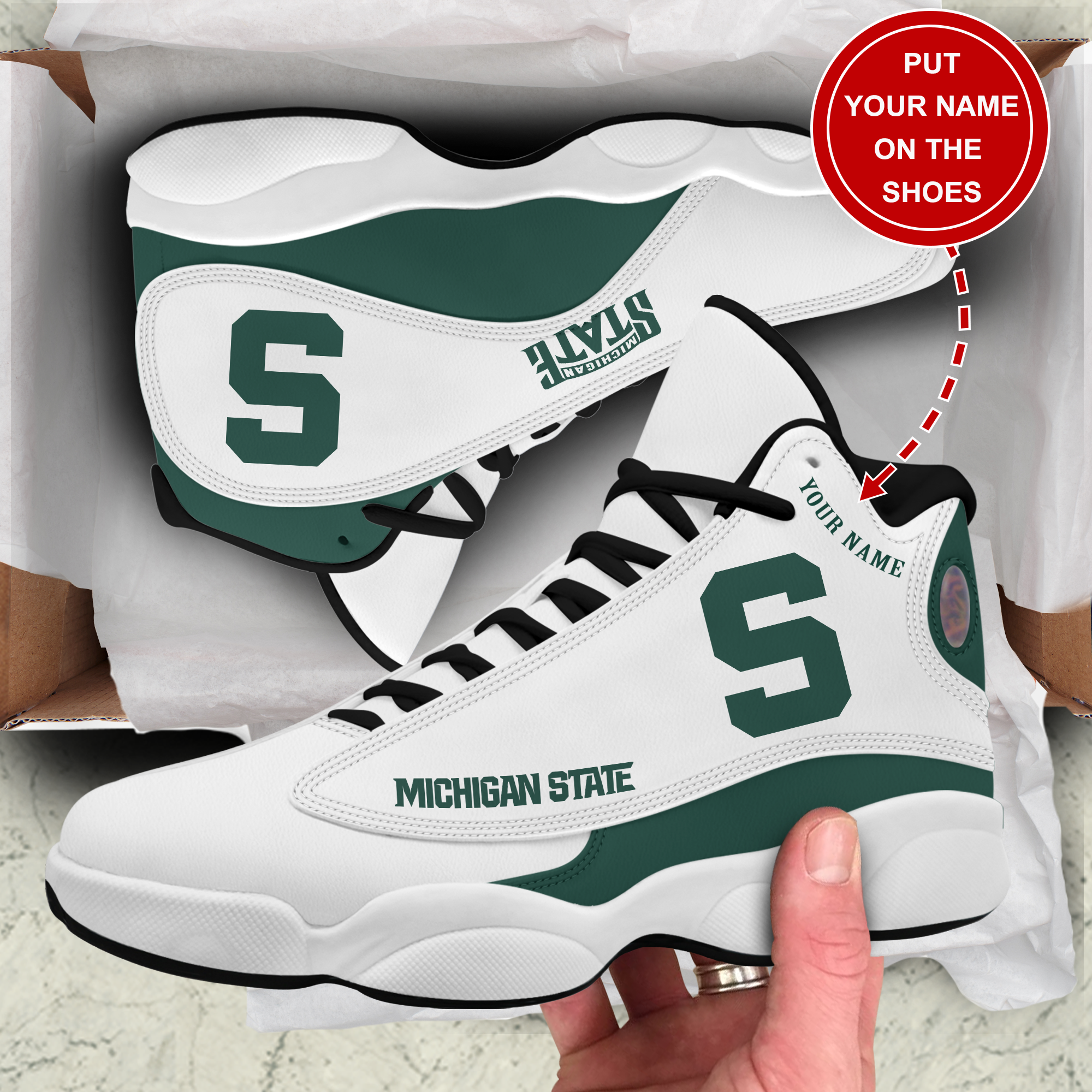 Michigan State Spartans AJ13 Sneakers Shoes For Men And Women Calebmatthewhans