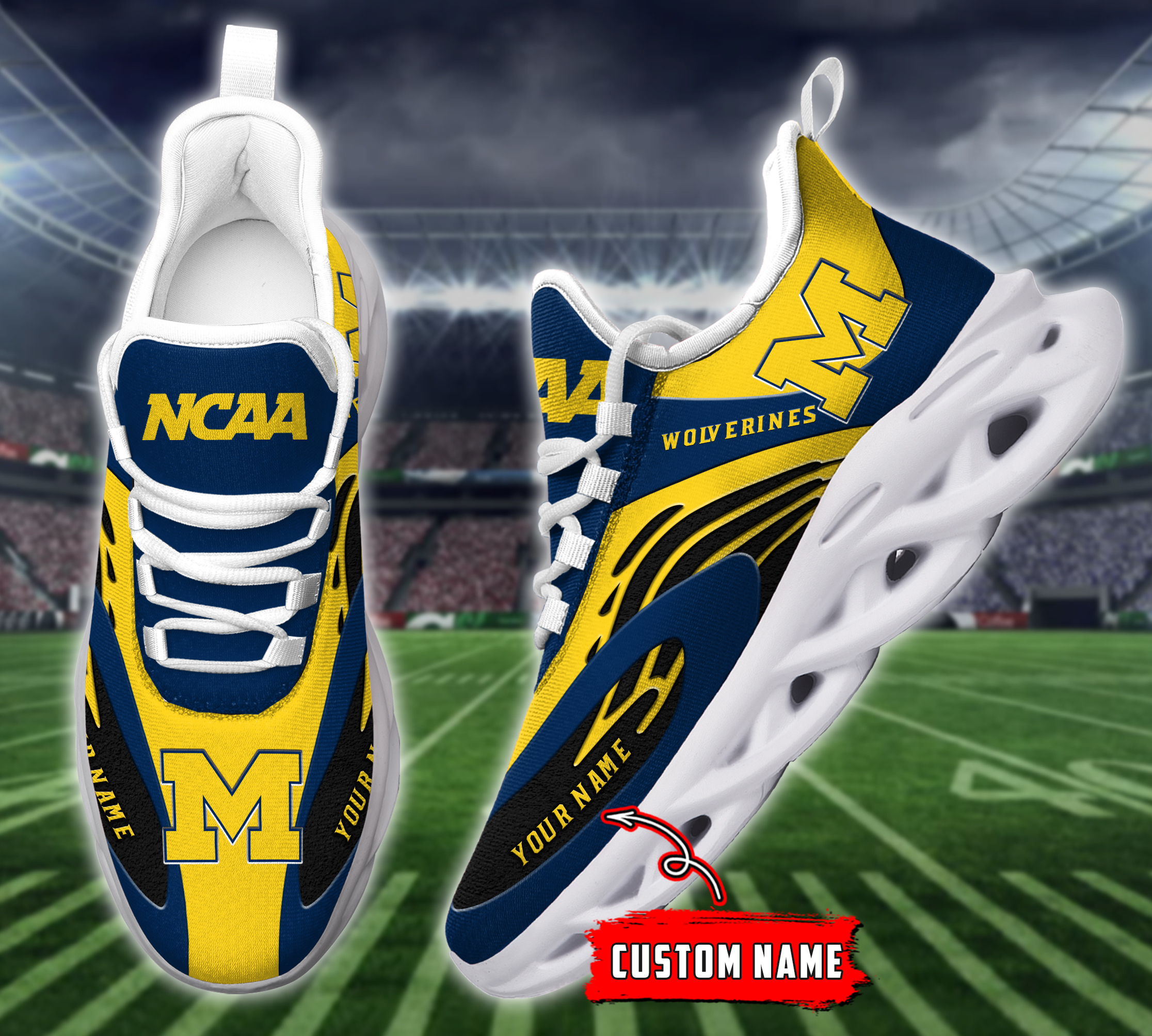 Michigan Wolverines NCAA Max Soul Shoes Sneakers For Men And Women Calebmatthewhans