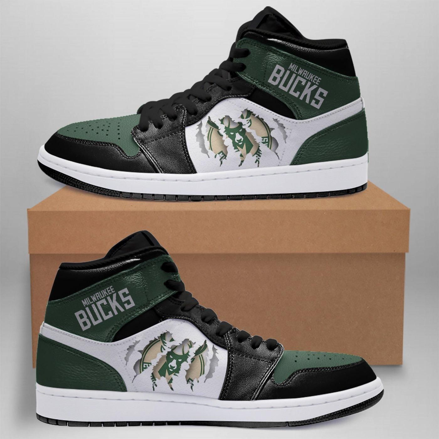Milwaukee Bucks NBA AJ1 High Sneakers Shoes For Men And Women Calebmatthewhans