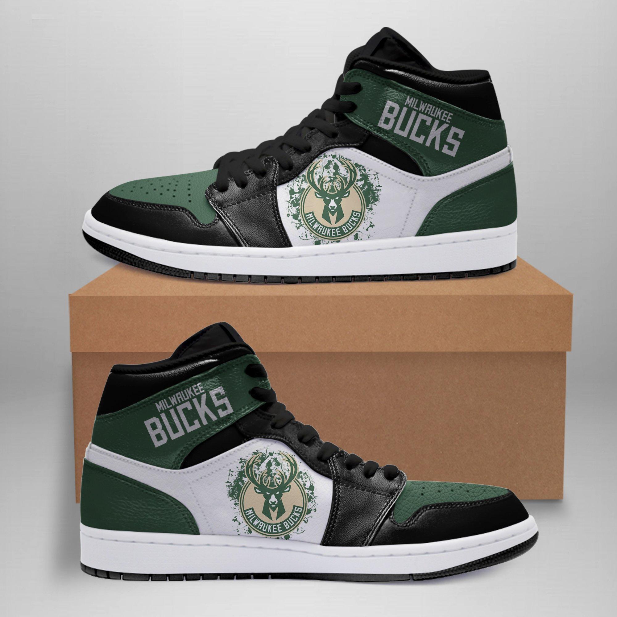 Milwaukee Bucks NBA AJ1 High Sneakers Shoes For Men And Women Calebmatthewhans