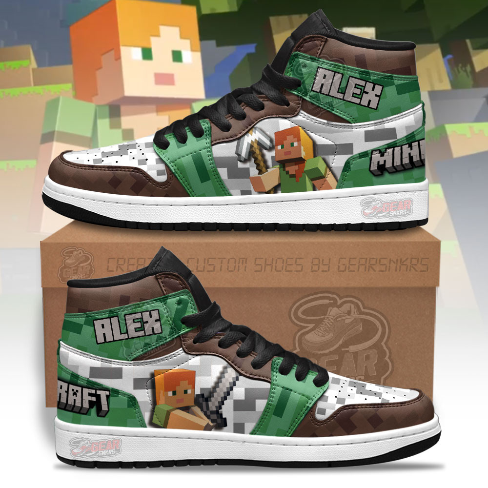 Minecraft AJ1 High Sneakers Shoes For Men And Women Calebmatthewhans