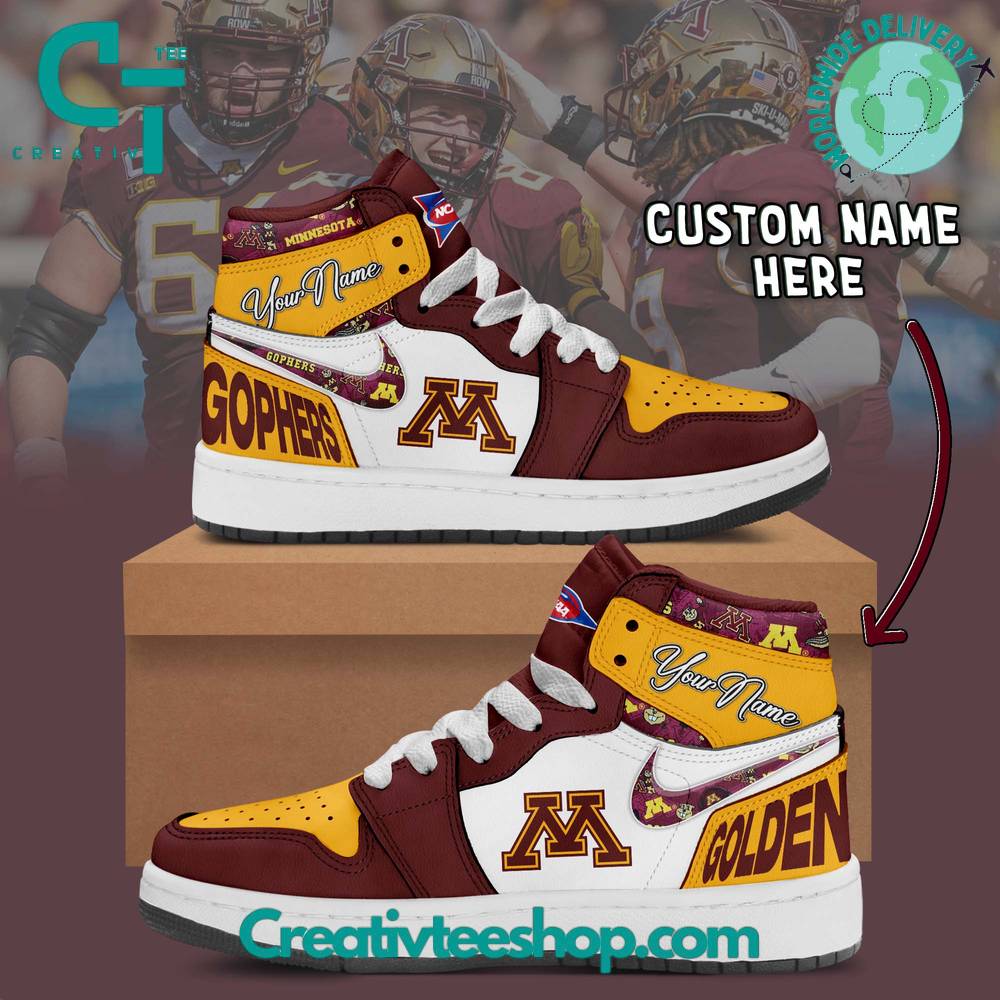 Minnesota Golden Gophers AJ1 High Sneakers Shoes For Men And Women Calebmatthewhans
