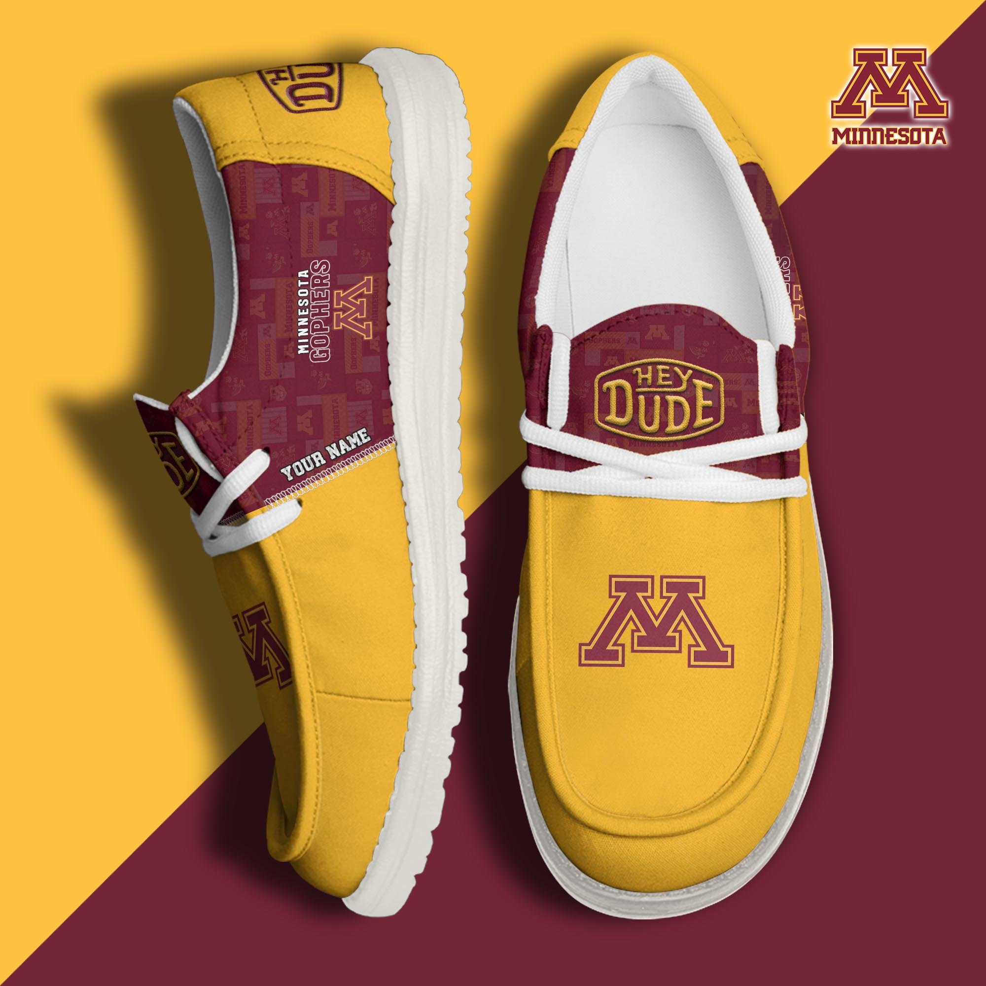 Minnesota Golden Gophers Personalized Hey Dude Shoes For Men And Women Calebmatthewhans