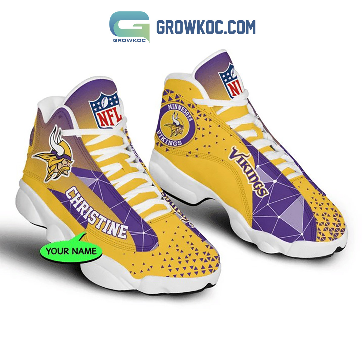 Minnesota Vikings AJ13 Sneakers Shoes For Men And Women Calebmatthewhans
