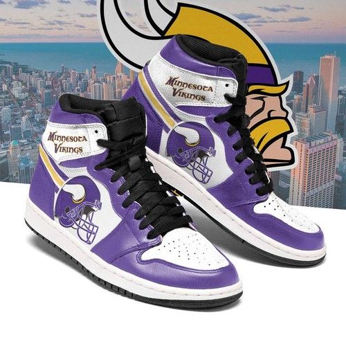 Minnesota Vikings NFL AJ1 High Sneakers Shoes For Men And Women Calebmatthewhans