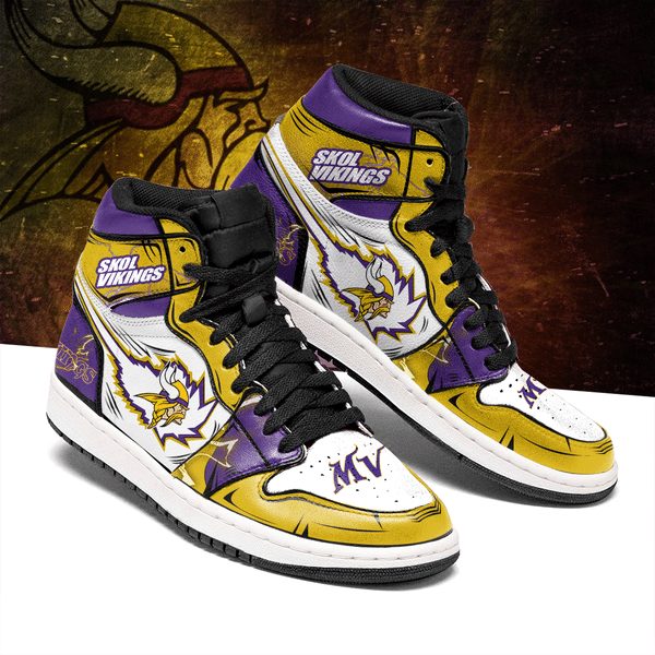 Minnesota Vikings NFL AJ1 High Sneakers Shoes For Men And Women Calebmatthewhans