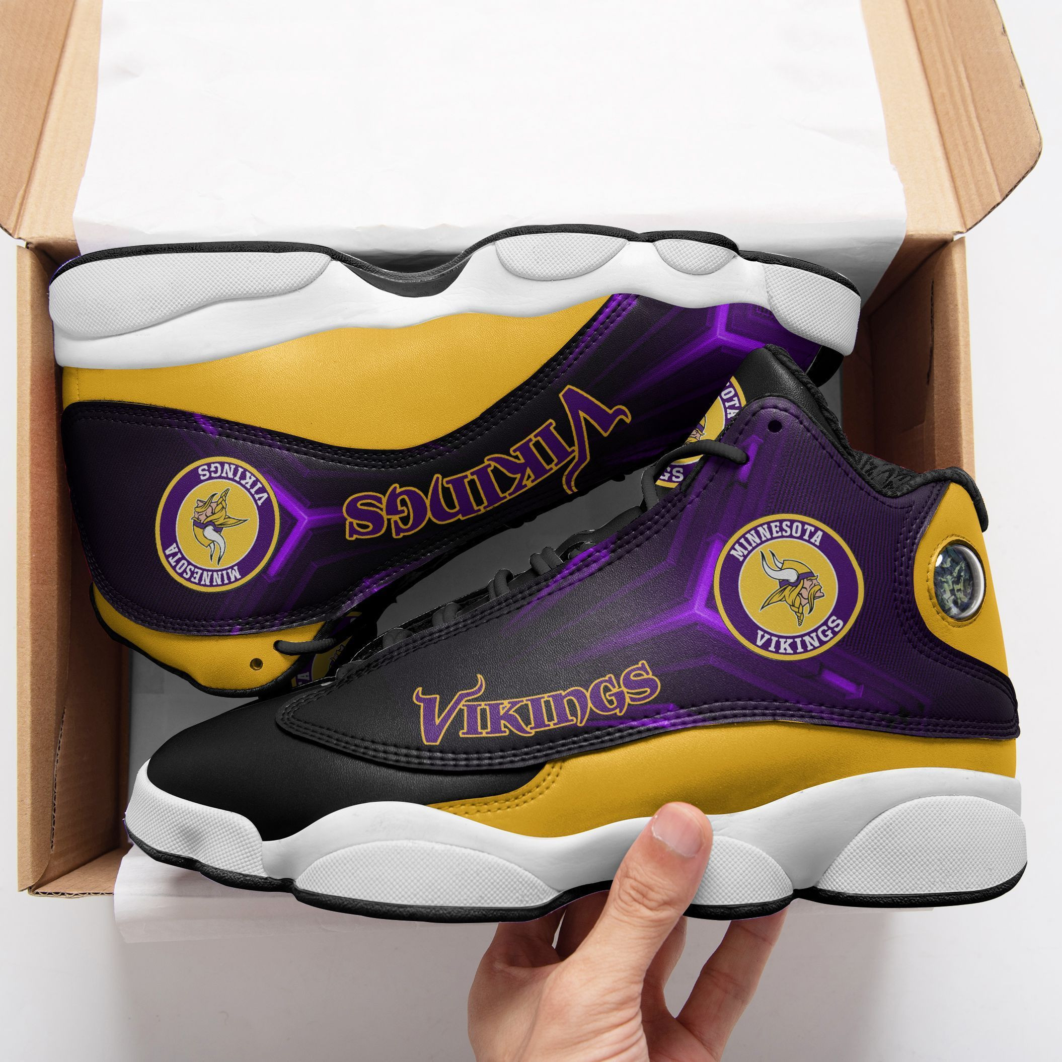 Minnesota Vikings NFL AJ13 Sneakers Shoes For Men And Women Calebmatthewhans