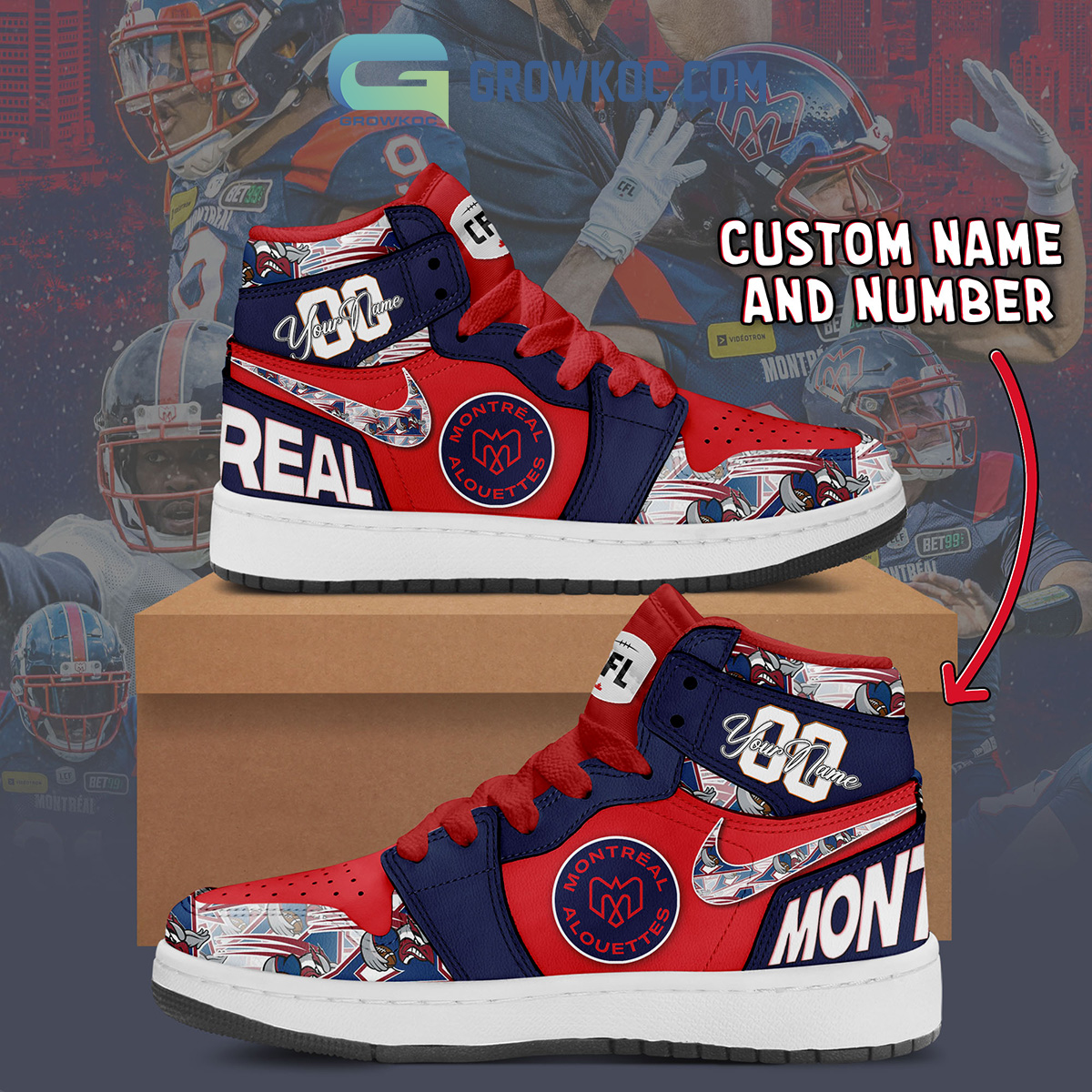 Montreal Alouettes AJ1 High Sneakers Shoes For Men And Women Calebmatthewhans