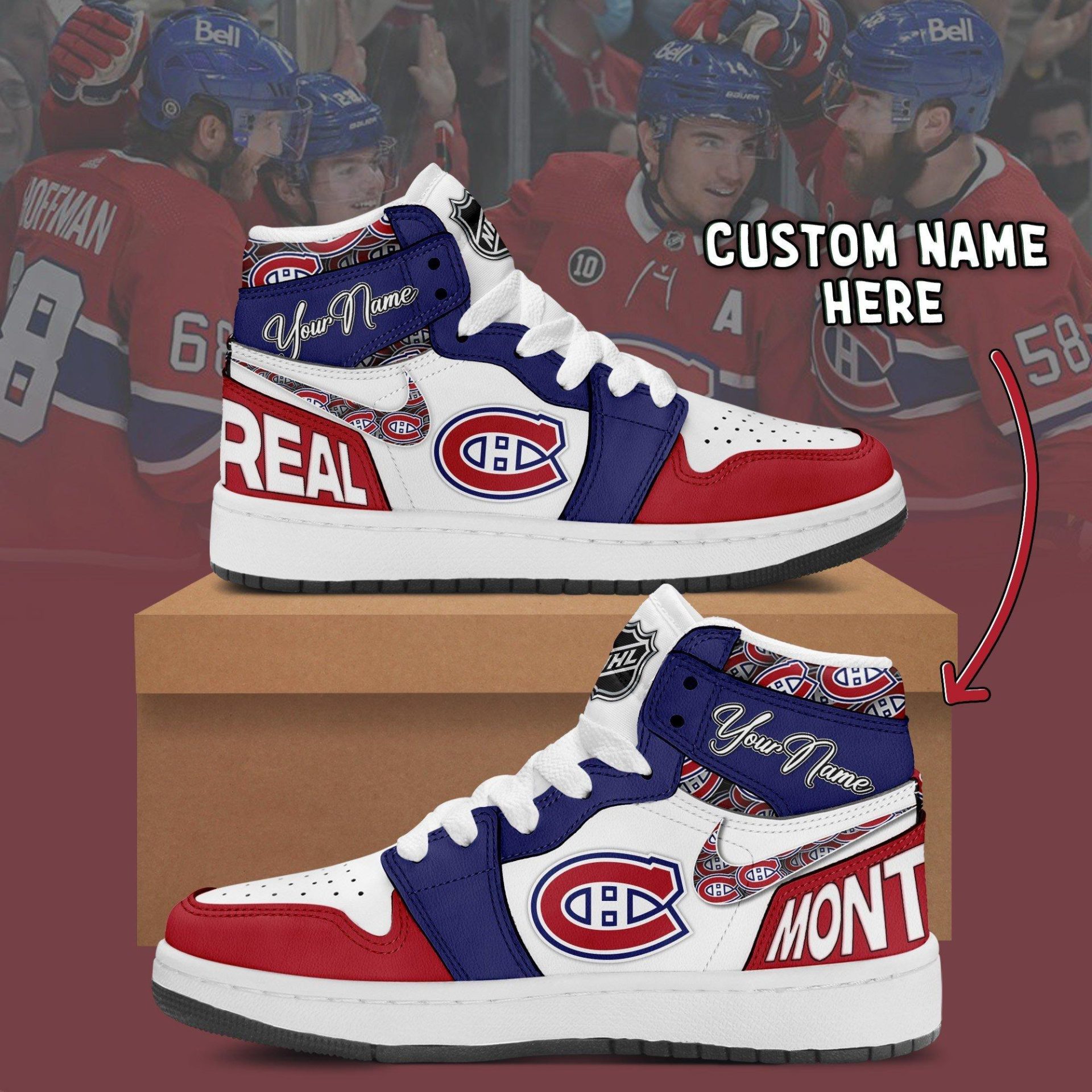 Montreal Canadiens AJ1 High Sneakers Shoes For Men And Women Calebmatthewhans